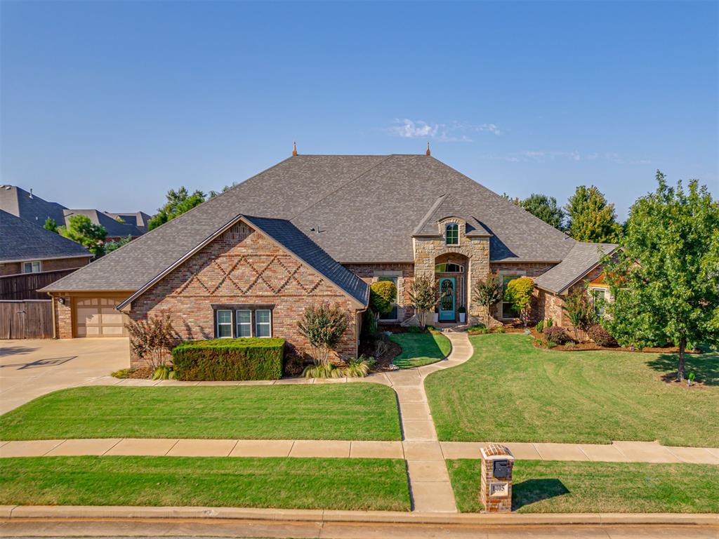 BEAUTIFUL Resort-Style, Multi-Generational retreat in Edmond! This extraordinary home offers over 5,000 sq. ft. of luxury living designed for entertaining, relaxing, and multi-generational comfort with tons of natural light. With 4 bedrooms, 3.5 bathrooms, 2 true living areas, 2 dining spaces, a game room/living area, private theatre room/living area, and a designated office, there’s room for every lifestyle. The thoughtful 3-way split floorplan provides both privacy and flexibility. The primary suite features its own private living area and spa-like bath with his and hers closets, creating a true retreat. The second suite also includes an attached living space, full bathroom with shower, and full walkin closet, perfect for extended guests, parents/in-laws, or any loved one. With five walk-in closets and extra hall closets, storage is abundant throughout the home. Designed with both elegance and function in mind, the spacious chefs kitchen (which includes a massive island with prep sink) and dining areas set the stage for gatherings of any size. Entertain in style with multiple living spaces, host family movie nights in the theatre room, or enjoy fun and games in the large game room. The designated office adds even more flexibility, ideal for working from home in comfort. Step outside to your own private paradise. The resort-style heated salt water pool with an overflowing hot tub is the centerpiece of an entertainer’s dream backyard. Don't miss the amazing gas fireplace, huge entertainment space, and a great outdoor kitchen! Whether you’re hosting parties, relaxing under the stars, or soaking up the sun, this outdoor space delivers year-round enjoyment. A 4-car garage completes the package, providing room for vehicles, hobbies, or storage. From its resort-style amenities to its versatile floor plan, this home is more than a residence—it’s a lifestyle statement.