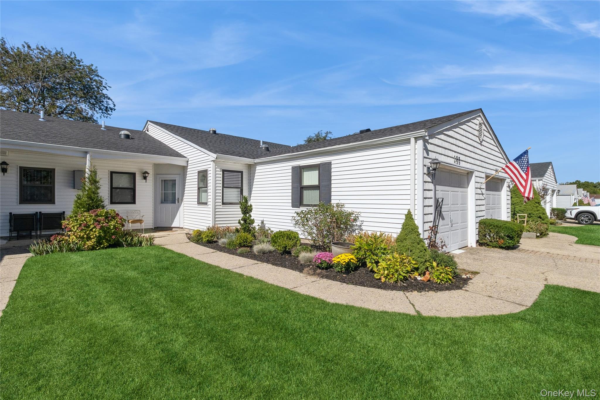 This beautifully updated 2-bedroom, 2-bath condo is nestled in the charming 55+ community of "The Knolls at Stony Brook." It features a gorgeous custom kitchen with top-of-the-line appliances, modernized bathrooms, luxury vinyl flooring, new windows with custom shades, and a newer HVAC system with upgraded ductwork. Custom built-ins add extra storage, and the condo has been freshly painted, making it move-in ready. The community offers fantastic amenities, including a clubhouse with a card room, shuffleboard, and an outdoor pool.