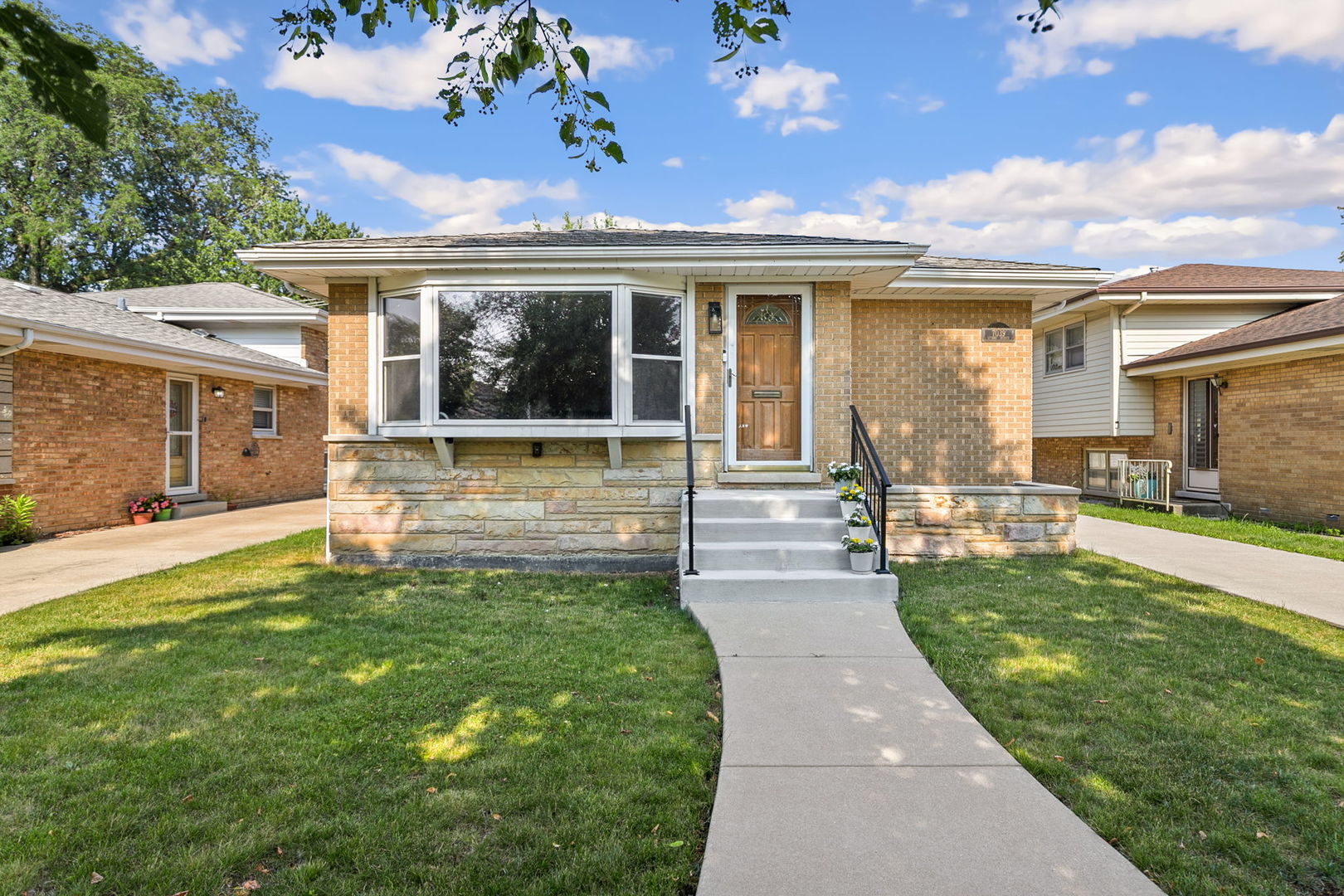 Make this Edison Park brick raised ranch your new home! Main level features hardwood floors, a spacious living room, a beautifully updated full bath, primary bedroom with ensuite 1/2 bath, two additional bedrooms, a generously sized eat-in kitchen, and a family room addition. The finished basement provides a large rec room with surround sound speakers, another full bathroom, a bedroom, a nicely appointed office, a laundry room, and a utility room with plenty of storage. Two-car garage and a side driveway. Furnace, AC, and hot-water heater all replaced in 2023. Along with the copper plumbing and the updated electrical, most big-ticket items are done. Easy access to "downtown" Edison Park and all of the restaurants and shopping, as well as the Metra train station. Park Ridge is a short distance away and offers even more dining and entertainment options. Home to be sold "as-is".