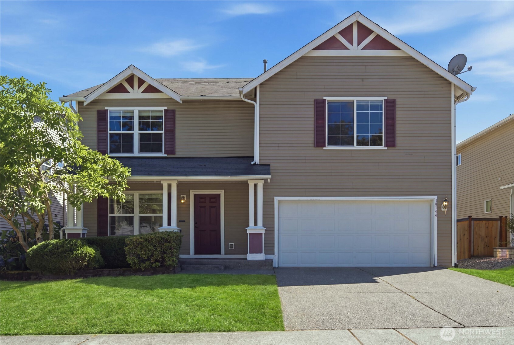 Welcome to this beautifully maintained, move-in ready home in the desirable Trovisky Park community! Boasting a flexible 2,480 sq. ft. floor plan, this light-filled 3-bedroom, 2.5-bath residence offers light-filled open-concept living complemented by rich flooring, stylish fixtures, and a cozy gas fireplace. The bright, cheery kitchen features abundant cabinetry, an eating bar, and direct flow into the spacious family room—perfect for everyday living and entertaining. Upstairs, retreat to the generous primary suite featuring a private sitting area, dual-sink vanity bath, and two expansive walk-in closets. An oversized upper-level loft provides endless versatility as a media room, home office, or optional 4th bedroom. Enjoy year-round climate control with the high-efficiency heat pump. Step outside to your private, fully fenced backyard featuring an extended patio, lush landscaping, mature fruit trees, and a charming covered front porch. Attached 2-car garage. Minutes from local golf courses, parks, trail networks, shopping, dining, and major commuter corridors. Pre-inspected and ready for you to call home!