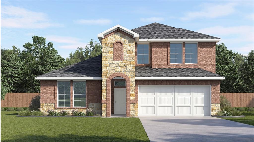 New Construction 2-story home by D. R. Horton Homes. Open and smart layout complimented by the features your buyers are requesting: gas fireplace, double sink vanity and tile shower surrounds, separate tub and shower, walk in pantry and covered back patio.