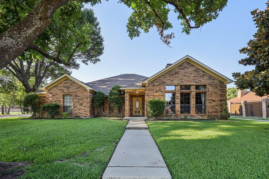 Nestled in a desirable central Plano neighborhood, this spacious 4-bedroom, 3-bath home offers a thoughtfully designed floorplan on a north-facing lot. A rear-entry 2-car garage and a blend of wood and brick fencing provide both privacy and curb appeal. Inside, the layout offers versatility, featuring a formal dining room plus multiple living spaces that can serve as a media room, hobby room, or office. The oversized living room with trayed ceilings and built-in bookshelves flows seamlessly into a family room anchored by a double-sided fireplace, creating the perfect setting for entertaining or cozy evenings. The proximity of the guest bedroom and  full guest bath, makes it an idea set up for short term visitors. They are located off the kitchen, and is split from the other bedrooms, while the secondary bedrooms share a convenient Jack & Jill bath. The private primary suite is generously sized and well-appointed. Features in the bath are skylights for natural light, Silestone counters and tiled separate shower. A distinct utility room plumbed for a gas dryer adds everyday function, and a covered patio extends your living outdoors. The kitchen will delight any home chef with its ample counter space, large pantry, and recent updates—an inviting space for everything from casual meals to holiday feasts. Notable improvements include fresh interior paint and a new AC system (July 2025) for comfort and peace of mind. With no HOA, you’ll enjoy the freedom to truly make this home your own. As the new homeowner, you will also be in a school district that is consistently recognized among the best in North Texas. Best of all, it’s situated across from the future Ravenglass Park at Hall Farm, which will connect to Plano’s citywide trail system, providing endless recreation just steps away. Conveniently located near major roadways, shopping, and dining—without the congestion of long commutes—this home offers the perfect balance of comfort, location, and lifestyle.