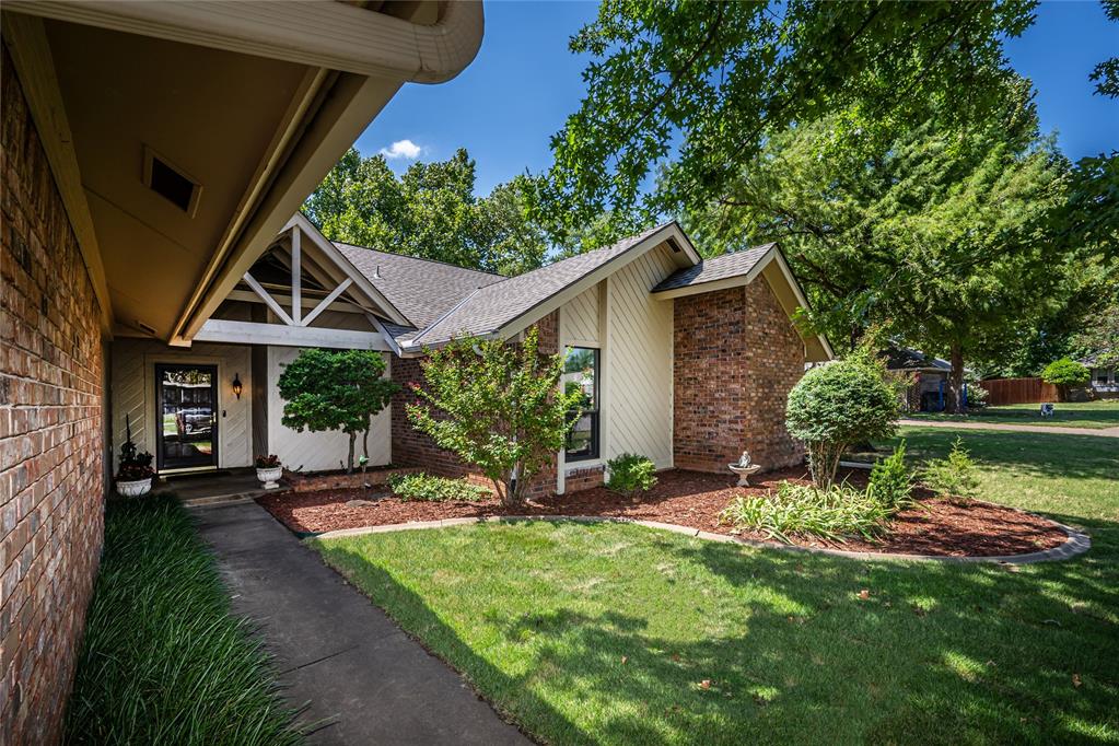 You have found the ONE!   Eagle Crest is just a fantastic neighborhood featuring Edmond Schools but OKC Water and Big Trash Day.   Incredibly convenient to highways making for an easy commute.  Schools, shopping and entertainment are minutes away.   Well over $10,000 in Home Improvements have been completed giving you peace of mind.   You’re going to love the spacious size of all the Living Spaces and Bedrooms.   The Owners Suite and Secondary Bedrooms feature wood laminate flooring and all have ceiling fans.   The Owners Bath features Quartz Tops, Double Vanities, Large Shower, Tub and Walk-In Closet.   The Secondary Bedrooms are supported by a Full Hall Bath with Wood Laminate and Tile Flooring.   Your Kitchen boasts Granite Countertops and Backsplash.  Kitchen Island with Storage and Cooktop with Downdraft.   At the Kitchen Sink you will love the Opening to the Family Room.  Pantry Cabinets, Roll-Out Drawers for Pots and Pans.  Spacious Kitchen Dining Space with access to Exterior Patio. Your new home boasts a porcelain tile Entry Hall with LED Lighting and a perfect nook for reading or a Home Office Desk.   Large Corner Lot (.22 acres) that is fully fenced featuring large mature trees, landscaped beds with concrete borders.   New Zoysia Sod has just been installed.   Enjoy the covered and open patio under the shade trees.  Perfect for BBQs and Entertaining.   The Laundry/Utility Room is wonderful and its Big.  Large Sink. Drip Rack and Loads of Storage on both sides.   Work Bench and Peg Board in Garage.  Insulated Garage Door.   Schedule your Private Showing Today!