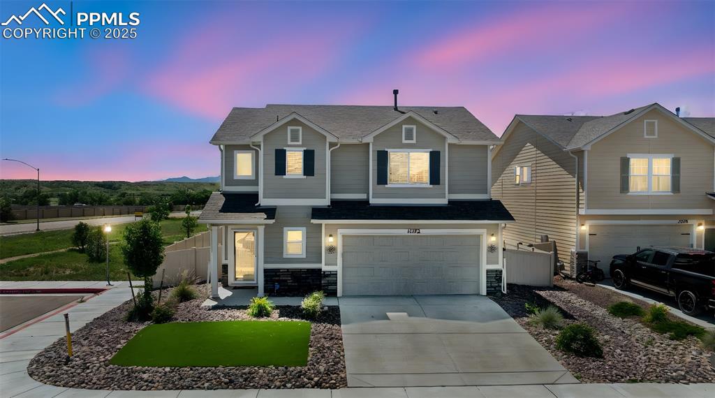 You’ll think you’ve stepped into a model home the moment you arrive. This beautiful two-story Madison floorplan by Challenger Homes offers 3 bedrooms, 2.5 bathrooms, and a layout designed for both style and comfort.

Step inside to a grand vaulted entry that leads to a spacious living room and an open-concept kitchen featuring granite countertops, a center island, stainless steel appliances, and a generously sized pantry—perfect for both everyday living and entertaining. A convenient half-bath completes the main level.

Upstairs, you'll find two additional bedrooms, a full bathroom, and a centrally located laundry room. The primary suite is a true retreat with a large walk-in closet, a beautiful full bath, and a cozy sitting area—ideal for relaxing with a book or enjoying quiet mornings.

Step out back to enjoy peaceful evenings or weekend barbecues in your private yard. And when it’s time for fun or fitness, the Ventana Rec Center offers a pool, spa, and exercise room just minutes away.

Located in a quiet, friendly neighborhood with convenient access to Ft. Carson, shopping, dining, and more—this move-in-ready gem is waiting for you to call it home.