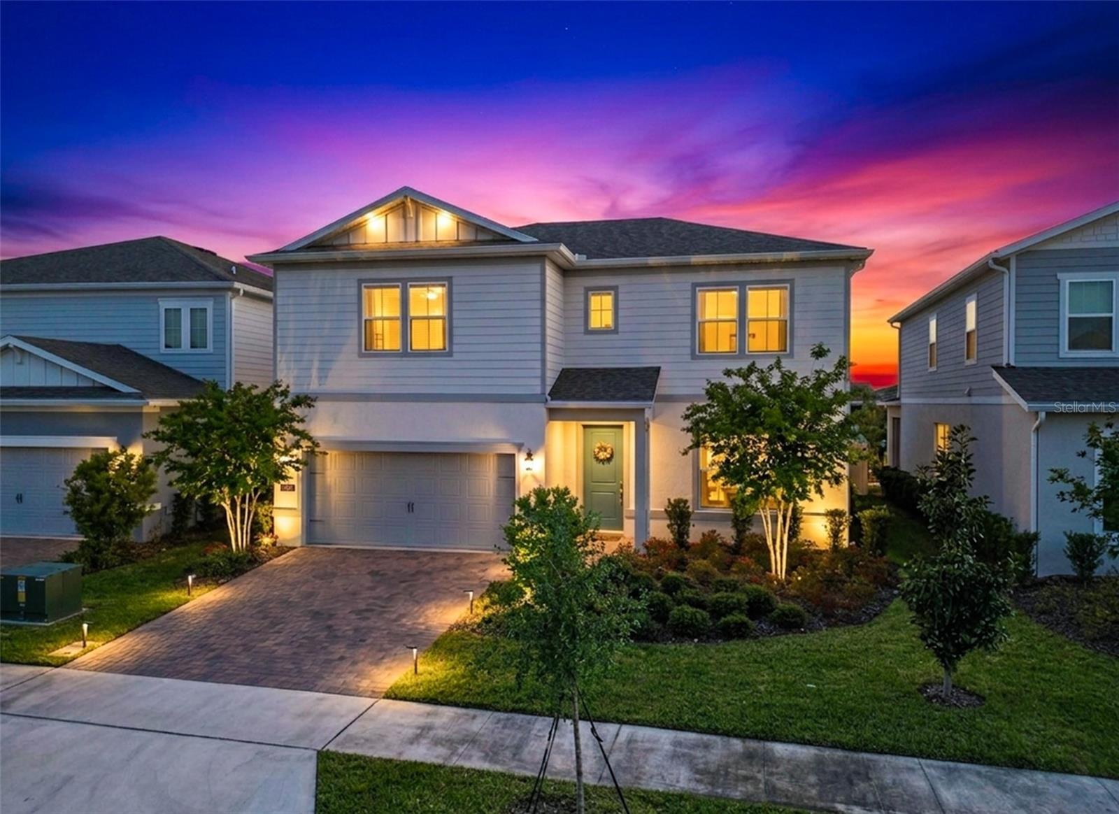 Custom, fully upgraded home with an expansive fenced-in yard in the heart of Lake Nona’s most desired, GATED community - Isles of Lake Nona. With 4 bedrooms, 4 bathrooms, an office, and a versatile loft, this thoughtfully designed home is tailor-made for both relaxing and entertaining. At the entrance, a foyer and bonus room/private office greet you. The heart of this open concept floor plan is the gourmet kitchen with designer finishes: featuring stylish quartz countertops, modern hardware, built-in dual ovens, GAS range, ample cabinetry, tile backsplash, upgraded flooring throughout and an oversized island with views of the backyard through the upgraded 8 ft QUAD POCKET glass sliding doors to the lanai. The open-concept floor plan seamlessly connects the kitchen, dining area, and living room, making it perfect for year-round entertaining. Also on the main floor is the primary suite with scenic backyard views, spa-like bathroom with a large frameless shower and an extended walk-in closet. On the second floor, all additional bedrooms are generously sized, perfect for family or guests, while the versatile loft offers the ideal space for a playroom or second living area. Step outside to experience your beautiful OUTDOOR OASIS complete with extended lanai, and fenced-in private backyard that is the ideal space to enjoy time with family and friends. Must see in person to fully appreciate every detail of this immaculate home. The Isles of Lake Nona community is located in the heart of Lake Nona with all A-rated schools. It includes free Gigabit Fiber internet, yard maintenance and features a social/outdoor lifestyle with 40% greenspace, many parks, fitness center, pools and Canvas waterfront restaurant/bar/market. Minutes from Shopping, Restaurants, Medical City, VA Hospital, USTA, KPMG, and NEW Lake Nona Shopping District.