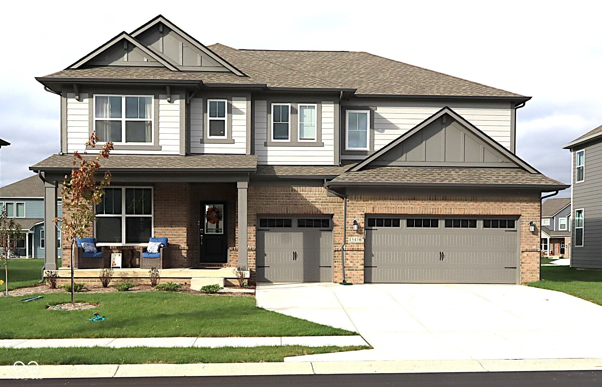 Experience refined living in this stunning 2025-built 5-bedroom home located in the highly desired Hamilton Southeastern School District. Boasting modern elegance and timeless design, this home offers a gourmet kitchen with premium finishes, quartz countertops, and high-end appliances. The main floor bedroom with full bath adds flexibility and convenience. Soaring high ceilings enhance the open-concept living area, while the primary suite impresses with a tray ceiling, spa-like bath, and expansive walk-in closet. Enjoy a finished basement perfect for entertainment or relaxation, and a covered patio ideal for outdoor living.  House is equipped sump pump with battery backup , water softner paid .Only available listing in the subdivision-a rare opportunity for luxury, comfort, and location in one perfect home! All  dimensions are approximate buyer to do their own due diligence. Showings starts from Saturday 10/25/2025 after 2pm.