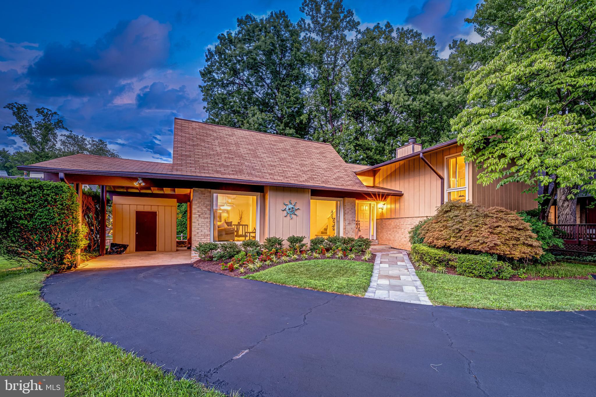 Welcome to 7802 Wincanton Court, a hidden treasure in the Fallswood community.  Nestled on a quiet cul-de-sac, this spacious 4-bedroom, 2.5-bath home is of mid-century architectural style.   Planned by the architect A.G. Mumma and built by R.J.L. Associates, the neighborhood offers character, functionality, and convenience in one of the best locations just inside the Washington Beltway.   An inviting double-door entry opens to an open foyer with vaulted ceilings, transom windows, and abundant natural light. Distinctive architectural details, including exposed ceiling beams and angular picture windows, provide a rare contemporary feel in the formal living and dining space that opens to the deck and backyard.  The bright kitchen with white cabinetry features recently updated appliances and an idyllic window over the sink, offering views into the backyard.  The upper level offers three bedrooms, including a generous primary suite with dual closets and a beautifully renovated en-suite bath (2026). A second fully renovated bath (2026) is situated between the other two bedrooms for privacy and convenience.  The versatile lower level is just a few steps down from the foyer and includes a spacious family room anchored by a wood-burning fireplace with a stone surround.  A fourth bedroom and a renovated powder room (2026) are conveniently located on this level.  There is an additional level with a recreation room that includes a wet bar area and sink, laundry room, and ample storage. Outside, enjoy a spacious backyard for relaxing or entertaining. Ideally located just steps from the W&OD Trail and minutes from West Falls Church Metro, Falls Church Little City and the Mosaic District.  The location is ideal for access to shopping, parks, and major commuter routes via Route 7, I-66, I-495, and the Dulles Toll Road. Fairfax County Public Schools are highly ranked:  Shrevewood Elementary, Kilmer Middle, and Marshall High School. This is a wonderful opportunity to enjoy space, convenience, and community in a prime Falls Church location.