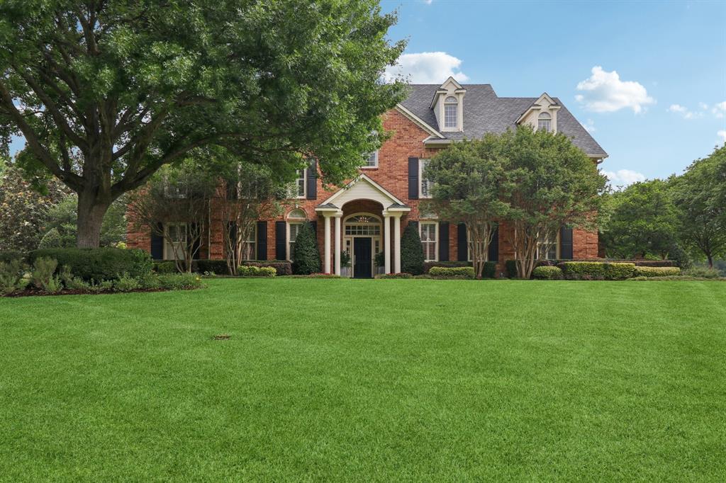 Traditional home on acreage with all of the modern conveniences.  Elegant estate features beautifully landscaped grounds that extend to the Trinity River with a fire pit flagstone patio – perfect for relaxing or entertaining. Rear acreage is efficiently maintained with well water. Enjoy the diving pool and hot tub with outdoor kitchen and seating or private turfed side yard with tranquil koi fountain off the primary suite. Inside the home offers four spacious bedrooms plus a dedicated office-library. Multiple living areas include a main family room, formal living room, and an upstairs game room…providing flexibility for both everyday living and entertaining. The kitchen is equipped with upgraded gas appliances and a Sub-Zero refrigerator, catering to both function and style. Thoughtfully designed with multiple staircases to conveniently access the entire home with ease.  Adjacent to the property, you’ll find the private amenities available to this exclusive HOA including tennis, pickleball and more…enhancing the lifestyle this exceptional home provides. This is truly one of the premier properties centrally located in North Texas – don’t miss your opportunity to make it your own.