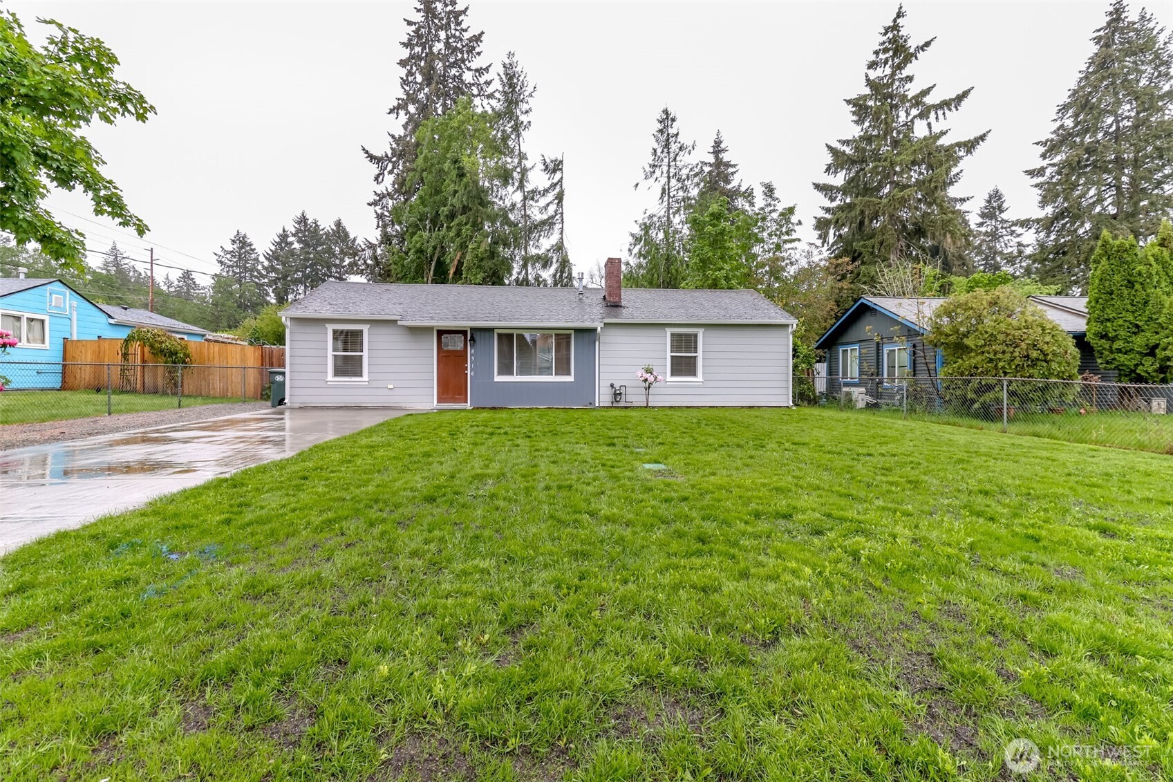 Lakewood Shining Star! Completely updated, one level showpiece on large level lot! Enjoy the comfort of new vinyl plank flooring, gas fireplace, updated double pane windows, new appliances, fresh interior and exterior paint. Updated kitchen with new cabinetry and counters. Oversized covered patio with upgraded recessed lighting, wood soffit boards, large fenced yard, outdoor garden shed, sprinkler system, and opportunity for landscaped gardens or outdoor activities.  Three bedrooms, ceiling fans, updated bath, new water heater, newer wall heaters, and room for ample parking.