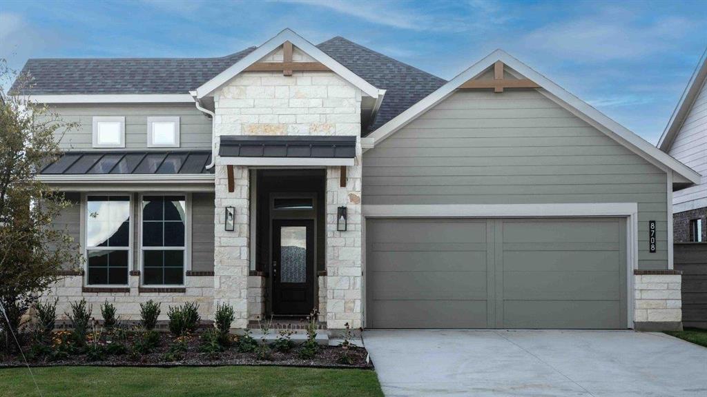 Available for a Quick Move-in!! New and now selling !The Cottonwood plan is a single story home that offers 4 bedrooms, 2 bathrooms and approx 2,008 sq. ft. of living space. As you enter the foyer, you'll pass two secondary bedrooms and a spacious secondary bathroom. A short hallway off the foyer leads to the mud room and the fourth secondary bedroom. Next you'll enter the kitchen which features stainless steel appliances with gas cooking range, granite or quartz countertops, butler pantry and a corner walk-in pantry. The large kitchen island overlooks the dining & living rooms with plenty of natural lighting. There's a convenient computer desk nook off the living room. The dining room leads out to the large covered patio. The private main bedroom suite is located off the living room and features a walk-in closet, linen closet and a large walk-in shower with seat and ceramic tile surround. Additional features include: tankless water heater; Ceramic tile flooring at Entry, Hallways (per plan), Kitchen-Breakfast, Living Room, Utility and Bathrooms; and, full yard sod, landscaping and irrigation. The Blanco includes the HOME IS CONNECTED base package.  Using one central hub that talks to all the devices in your home, you can control the lights, thermostat and locks, all from your cellular device. Located just off FM 156 and 407 in Justin, this community is within easy reach of major highways, making commuting a breeze. The resort-style pool, The Treehouse Hideaway, pickleball courts, an amenity center, an amphitheater, and a food truck park will soon be available for residents to enjoy.