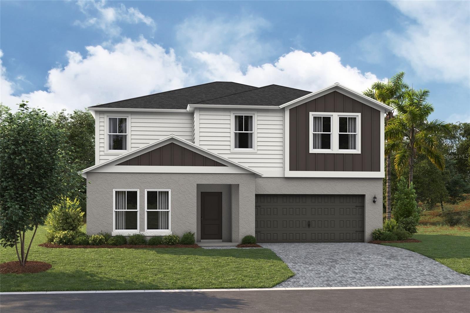 Under Construction. Never run out of space with the Catalina, a spacious two-story home designed for ultimate comfort and flexibility! This home boasts 5 bedrooms, 3 bathrooms, a versatile den, a generous upstairs recreation space and a private 2-car garage. The open concept floorplan, perfect for entertaining or just hanging out, is complemented by stylish luxury vinyl plank flooring. The kitchen and throughout the home feature elegant quartz countertops, while the stainless-steel appliances and smart thermostat with voice control add a touch of modern technology. The laundry room features a new washer and dryer and is conveniently located upstairs with all the bedrooms. The owner’s suite is situated at the back of the home with a spa-like owner’s bathroom and spacious walk-in closet. Completing this home is beautifully designed landscaping curated for the Florida lifestyle. 

Experience the essence of community living at Two Rivers. Located North of Tampa, residents enjoy all the dining and shopping options the Wesley Chapel area has to offer while staying close to nature. This master-planned community is inspired by the surrounding nature, nestled within woods, grasslands, and water allowing homeowners to fully immerse themselves in the outdoors. Resort-style amenities add to the luxury of the Two Rivers lifestyle while a full calendar of events fosters a sense of community. 

Images shown are for illustrative purposes only and may differ from actual home. Completion date subject to change.
