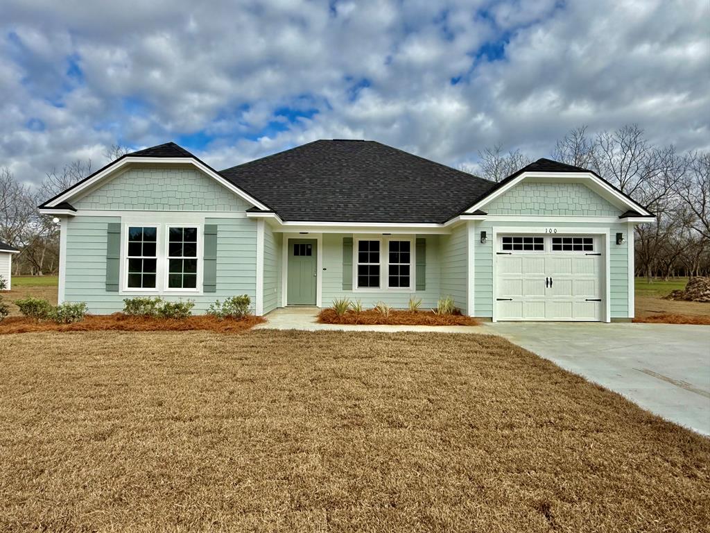 Brand New Construction! 3 Bedroom 2 Bath! Just a short drive to Thomasville or Moultrie. Durable concrete siding, architectural Shingles and a beautifully landscaped yard with irrigation! Interior of home has custom cabinets, & granite countertops. LVP flooring through out the home. Master bath has custom tiled shower & dual sinks. Huge walk in closets with wood shelving! Come check out all the new construction going on In Coolidge!