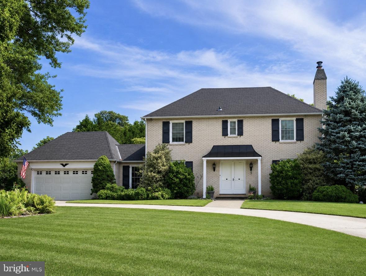 Welcome home to this charming French Colonial nestled on a quiet cul-de-sac directly across from the beautiful Waynesborough Country Club. This stately brick home offers timeless curb appeal with a circular driveway providing ample parking for family and guests. Step through the double front doors into a welcoming slate foyer. To one side, you’ll find a spacious family room featuring hardwood floors and a cozy fireplace with a wood-burning stove, perfect for keeping the home warm during the colder months. On the opposite side is a formal dining room, ideal for hosting holidays and family gatherings.The bright eat-in kitchen offers plenty of space for cooking and entertaining and overlooks the private backyard. Just off the kitchen are a convenient first-floor laundry room and powder room. Step outside to enjoy the level backyard complete with a patio, hot tub, and storage shed—an ideal space for relaxing or entertaining. Upstairs, the home features four generously sized bedrooms, including a primary suite with its own private bath, along with a well-appointed hall bathroom. The partially finished basement expands the living space with a built-in wet bar and pool table, making it a great recreation area, while still offering abundant storage. Located in the highly sought-after Tredyffrin-Easttown School District, this home is just minutes from the train, major highways, King of Prussia Mall, exceptional shopping, dining, and all the conveniences of Main Line living.