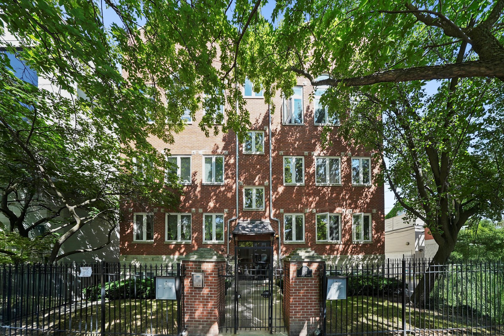 Beautiful 2 bed/ 2 bath condo that offers an extra wide layout with 9' ceilings and an abundance of storage, a long back deck, and on a beautiful tree lined street in Bucktown/ Wicker Park. It is filled with ample amounts of sunlight from East & North corner windows. Entertain in this white modern kitchen with shaker cabinet and a large gray island with beautiful modern glass pendant lighting, granite counter tops and newer stainless steel appliances(2023). Living, kitchen and dining room open concept layout, newer refinished stained hardwood floors, and enjoy your walk-in pantry closet. The large primary bedroom offers a beautiful accent square panel wall, Elfa organized walk-in closet, newer gray carpet, recently updated en-suite bathroom with slate gray tiling for the floor, white subway tile walk in shower, new vanity lights and mirror. Second bedroom has recently laid new hardwood floors, and organized closets. Second bathroom has modern vanity, honeycomb marble tiles, and white tiled shower with tub. Massive coat closet, and laundry closet with newer side by side washer and dryer(2022), newer furnace (2023)! Garage parking and an additional very large walk-in storage room included. Ideal Bucktown/ Wicker Park location on a quiet tree-lined side street, close to parks/playlots, 606 Trail, dining, shopping and nightlife, short walk to two blue line trains, Metra train, easy access to the highway and more!