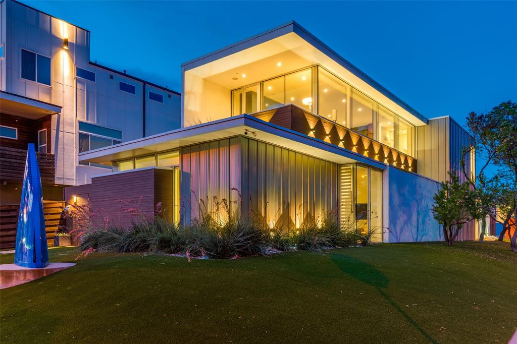 Designed by acclaimed architect Josh Nimmo, AIA and built by Alan Kagan with Dwellings, this fully furnished contemporary residence is now offered as three independently rentable residences. A rare opportunity to live in one and rent two, rent all three, or keep the entire home for yourself. In 2026 the property generated approximately $80,900 in short term rental revenue even though all three units have only been operating since late May, the Courtyard Casita alone has netted an average of about $3,500 a month. The Main Level Residence features concrete floors, museum finish walls, pocket doors. Floor to ceiling glass doors extend the living and kitchen spaces to a courtyard with a heated plunge pool, gas grill and fire pit. The kitchen offers Miele appliances, a Miele steam oven, and Liebherr refrigerator. The primary suite opens directly to the pool and has a spa-like bath with dual sinks and a custom walk-in closet with washer and dryer. A second ensuite bedroom with a Murphy bed works as a guest room or home office. The Skyline Suite is reached by a dramatic glass-walled staircase. This second primary suite has unobstructed downtown Dallas skyline views, a sitting area with kitchenette, a balcony and an expansive custom closet. Its luxurious bath has a Kohler digital dual shower system, multiple shower heads, heated floors and a Kohler smart toilet. An additional bedroom or gym completes the level. The Courtyard Casita is a 665 sq. ft. attached residence originally designed as a mother-in-law suite. It has a full bath, walk-in closet, utility room and a private high-fenced patio, making it ideal for guests, multigenerational living or steady rental income. Each residence has its own full-size washer and dryer. The main level AC is new and under warranty, and furnishings and the booking calendar are available. Minutes from Knox Henderson, the Katy Trail, Uptown, Downtown and The Central. A monthly booking history and investor pro forma are available on request.