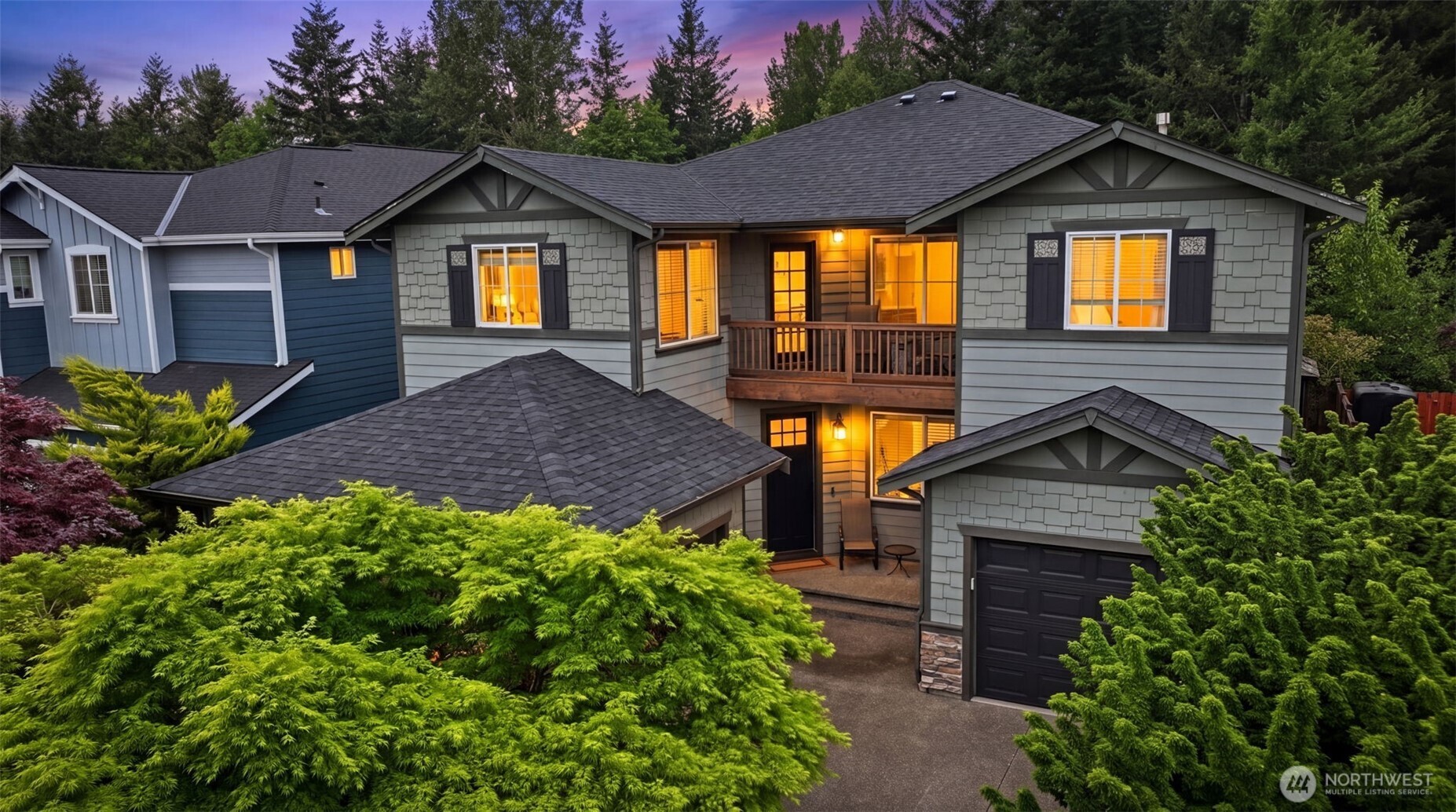 Perched atop Maple Ridge in desirable Maple Valley, this beautifully designed home blends privacy, comfort, and Pacific Northwest charm. With direct access to the Henry’s Ridge trail system from the backyard, nature becomes part of everyday living. The open-concept layout is thoughtfully designed for both entertaining and daily life, featuring inviting gathering spaces, seamless indoor-outdoor flow, and a convenient main-floor bedroom ideal for guests or a home office. Upstairs, you’ll find a spacious primary suite with a 5-piece bath and walk-in closet. Plus, two additional bedrooms, and a versatile loft that provides room to relax with access to balcony and views of Mount Rainier. Surrounded by mature greenery and ideally located near parks, shopping, dining, commuter routes, and within the acclaimed Tahoma School District, this home offers the perfect balance of peaceful retreat and everyday convenience.