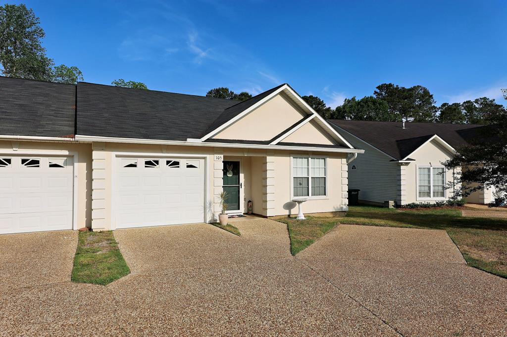 In the heart of Thomasville, this 55+ community is popular due to it's convenience to everything. This single-story, 2 bedroom/2 bath home has a formal dining area, large great room along with a split floorplan of a primary suite with a walk-in closet, shower & vanity as well as a guest bedroom.  Kitchen includes lots of cabinets space with stainless steel dishwasher, cooktop, and the convenience of a washer/dryer. Almost new luxury vinyl plank has been installed throughout the entire living area. The view of the lake can be had from the comfort of your very own deck whether you are having a cup of coffee or relaxing with a glass of wine. Call today for your own private tour!