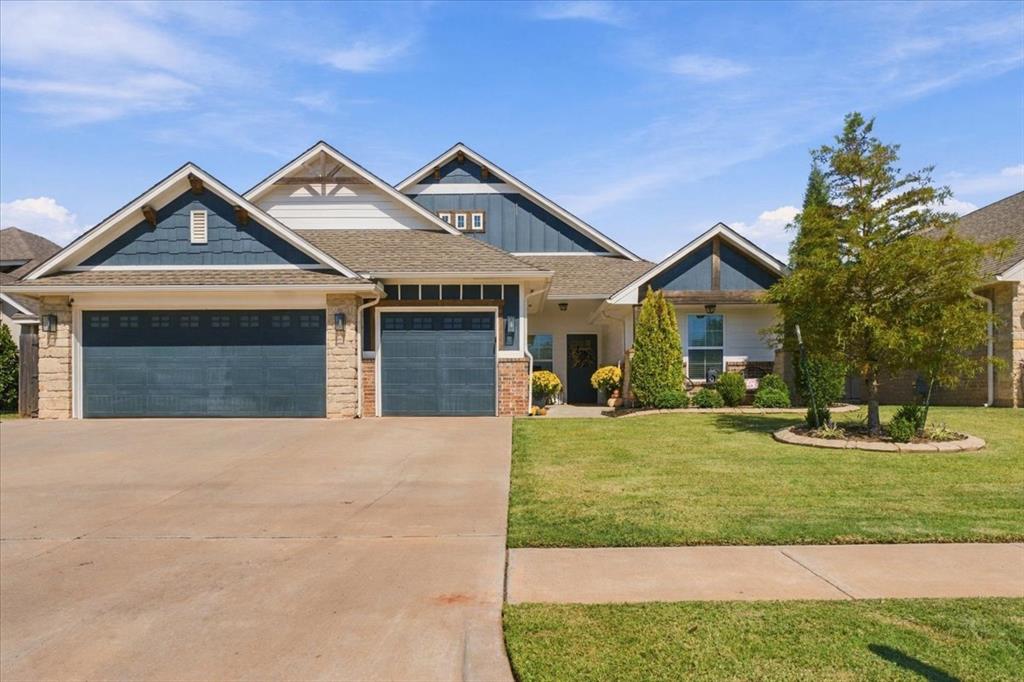 Welcome to this beautifully designed home situated on a desirable cul-de-sac lot, offering a spacious and thoughtfully designed floor plan with style, functionality, and privacy in mind. The primary suite is privately positioned on the opposite side of the home from the secondary bedrooms, creating a comfortable retreat for the homeowner.The open-concept living area is ideal for both everyday living and entertaining, featuring a designer mantle, custom shades, and beautiful designer lighting throughout the entryway, kitchen, and dining areas. The spacious kitchen is a true centerpiece of the home, featuring quartz countertops, a huge island, and plenty of workspace and storage.A dedicated office that can also function as a 4th bedroom provides valuable flexibility, while the walk-in laundry room, built-in mud bench, and powder bathroom add convenience and functionality. The primary suite offers a spacious retreat with a grand walk-in closet featuring a large built-in mirror. The luxurious primary bathroom includes custom medicine cabinet mirrors, dual sinks, a relaxing soaking tub, and a glass-enclosed shower.The 3-car garage provides plenty of room for vehicles, storage, and hobbies, and features an in-ground storm shelter and wiring for an EV charger. Spray foam insulation is another thoughtful upgrade, offering enhanced energy efficiency and comfort.Step outside to enjoy the spacious screened-in back porch, creating an inviting space to relax or entertain while enjoying the outdoors with added comfort and privacy. With its desirable cul-de-sac location, spacious and functional layout, designer finishes, and extensive upgrades, this home offers a distinctive combination of comfort, style, and modern convenience.Owner/Seller is a licensed realtor.