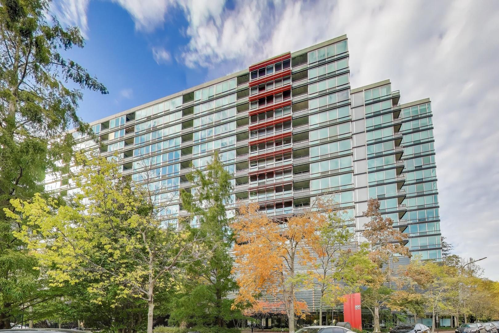 Enjoy the convenience of living in Optima Horizons. This one-bedroom condo features a private balcony with beautiful sunset views. The spacious bedroom includes a large closet and in-unit laundry. The open-concept layout is enhanced by floor-to-ceiling windows that fill the condo with natural light. Heated garage parking in a doorman building with amenities that include a pool, exercise room, common terrace area, and bike area. Ideally situated in the heart of downtown Evanston, the property is just a few blocks from Northwestern University, close to Lake Michigan, and steps from shopping, dining, and public transportation.