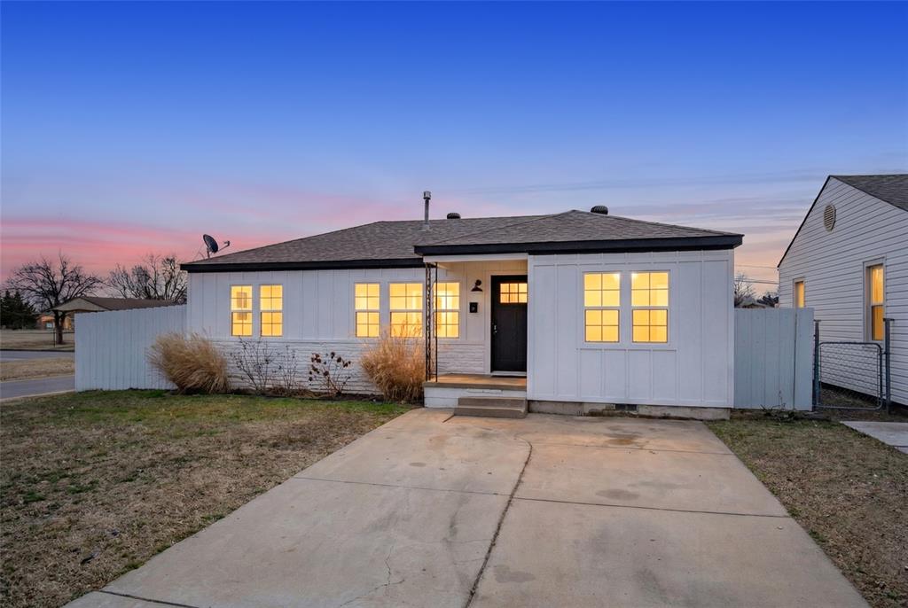 Come take a look at this updated home located on a fenced corner lot close to main highways, entertainment, eateries and downtown OKC. This home offers you new siding, upgraded windows and granite with the timeless look of wood flooring and the durability of tile in the kitchens and bathrooms. The home features a 3 bedroom, 2 bathroom layout with the convenience of having a flex space at the entry of the home that could easily serve as an office area, formal dining, second living or any creative space that comes to mind. The kitchen offers plenty of countertop space and cabinetry along with stainless steel appliances. The living room is a great gathering place and can accommodate a sectional or 3-piece furniture set. There is parking behind the gate in the backyard and a detached garage being conveyed in as-is condition.