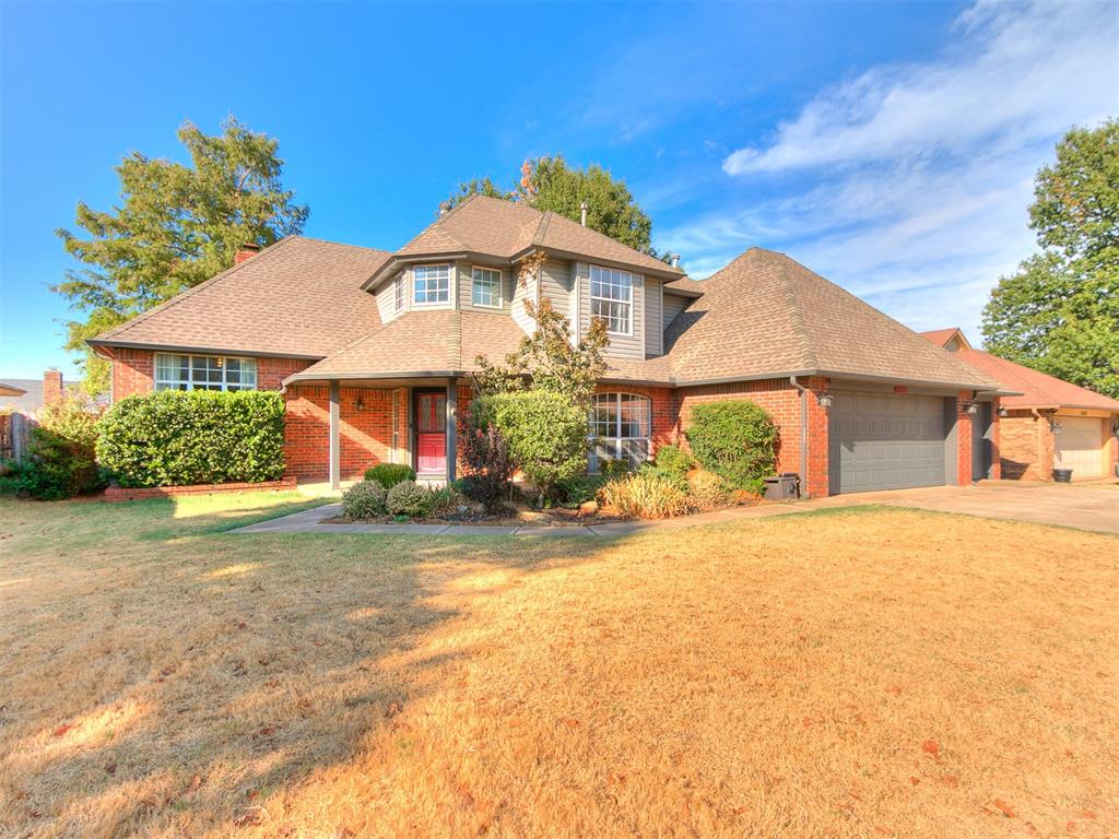 ***Open House Sunday Sept 13th 2-4p*** This beautiful 4-bedroom home is almost 2700 square feet of wonderful space and no HOA required. Quiet Cul-de-sac Street that will be a joy to come home to each night. You will love the oversized living area and extra-large updated kitchen with a Cafe' induction oven. Not only do you have four large bedrooms you have a dedicated office with a oak built in desk and shelves.  This was a custom home built by local OKC home builder Benny Brown.  The elegant woodwork throughout is a sight to see and the LVT wood flooring looks great! The primary bedroom is downstairs and offers an amazing en suite bathroom that is so spacious.  All 3 bedrooms upstairs are good size.  The oversized garage has a storm shelter and a pass-through garage door to the back yard. **NEW roof approved and will be installed prior to closing.  Ready...set...go, let me show you this home!!