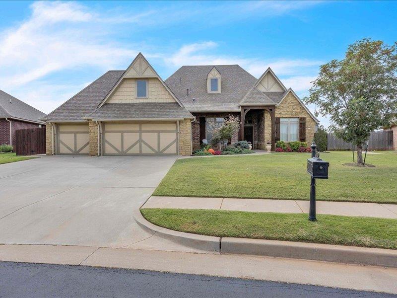 This luxurious 1 owner home has a brand new roof & the perfect location! In the wonderful Edmond School District, but with affordable OKC utilities, Regency Pointe is a premier Edmond neighborhood with multiple ponds, a community pool & park, plus conveniently located close to new restaurants & shopping, as well as located close to Portland & the Turnpike, allowing for a quick commute to work etc. This 3 bedroom home has an XL bonus room with bathroom upstairs that you could use as a bedroom, office, game room or more. The kitchen is ready for you to host a cooking show, with the gas stove, gorgeous vent hood, pantry with pull out drawers & large island. Come relax on the covered back patio & you’ll be shocked at how large the backyard is. Laundry is made simple with the pocket door going from the primary closet to the awesome laundry room that has a sink, drying rack, storage & countertop space. The primary suite is private & on the opposite side of the home from the other rooms, plus the closet also has a 3rd row for seasonal storage. There’s extra attention to detail even in the guest bedrooms with the built in bookshelves & large windows. Not only is there a dining area in the kitchen, there’s also a formal dining room open to the entry, that you could use as an office, play room or sitting room if preferred. Large In Ground Storm Shelter located in Garage Floor~Move in ready, this well taken care of home on a peaceful street, could hold many happy memories for you!