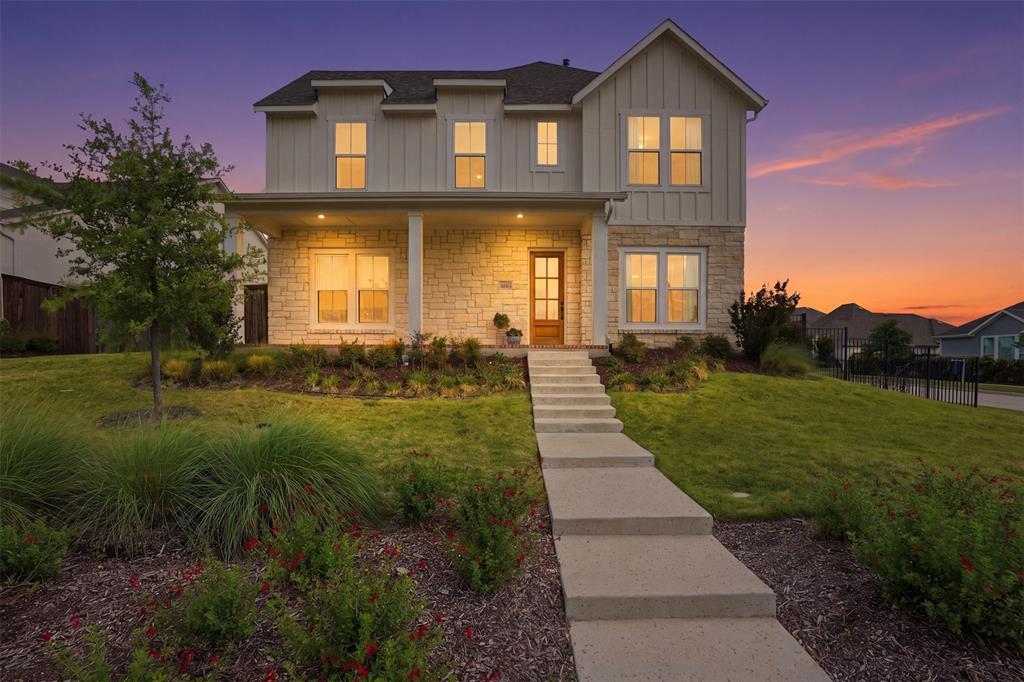 One-of-a-kind Drees-built home on a premium corner lot in the highly acclaimed Aledo ISD, ideally positioned between Walsh Elementary and Primrose School. This 4-bedroom, 4-bathroom residence offers a highly versatile layout with two private offices, multiple living areas, a dedicated media room, and thoughtfully designed indoor-outdoor living. With over $250,000 in curated upgrades, the home showcases a seamless blend of elevated design and everyday functionality, influenced by A Well Dressed Home and the homeowners’ vision. Designer lighting from Visual Comfort, custom cabinetry and millwork, Schumacher wallpaper, and upgraded hardware and fixtures are found throughout.The kitchen has been completely reimagined with ceiling-height cabinetry, a built-in refrigerator surround, custom range hood, and upgraded finishes, creating a stunning focal point. The laundry room features checkerboard tile, custom cabinetry, a hanging rack, and a freestanding farmhouse sink.Upstairs, hardwood floors extend throughout, complemented by built-in bench seating, custom window treatments, and additional cabinetry in the playroom and office. The covered patio with a wood-burning fireplace expands the living space outdoors and opens to a side yard ideal for a dog run or garden.The guest bath has been fully renovated with a marble walk-in shower, custom marble vanity, and brass fixtures. Additional highlights include a custom marble fireplace, wool stair runner with brass hardware, and built-in storage in the mudroom and garage.As a Walsh resident, enjoy front yard maintenance, high-speed internet, resort-style pools, a fitness center with classes, makerspace, lakes, tennis and pickleball courts, parks, and trails—all within one of North Texas’ most sought-after communities.