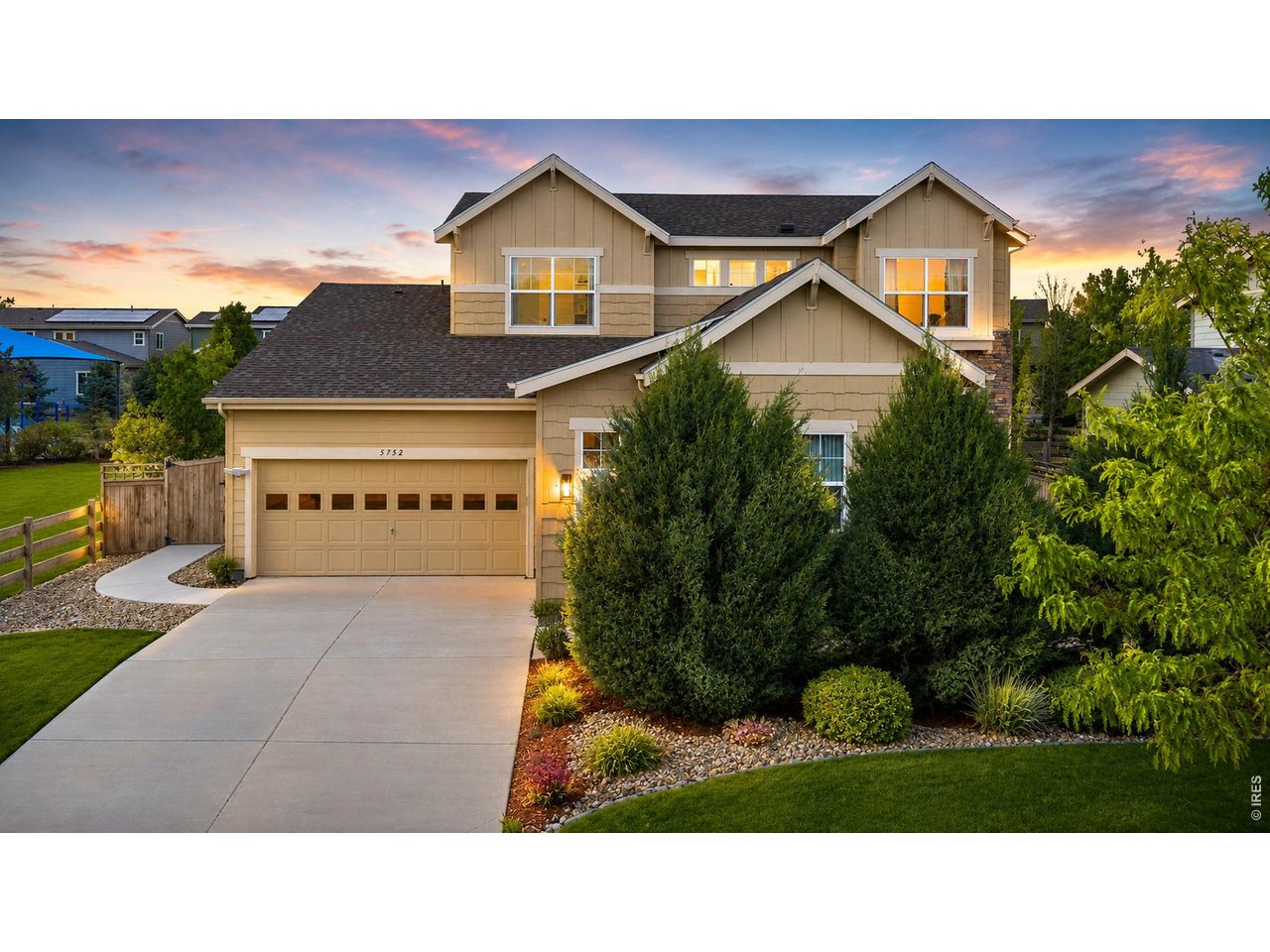 Located in the desirable McClellands Creek neighborhood, this modern 4-bedroom, 3-bath home offers spacious living, stylish finishes, and a functional open layout. Hardwood flooring extends through the entry, kitchen, and dining areas, while the gourmet kitchen features a large center island, butler's pantry, abundant cabinetry, and seamless flow into the main living spaces. Just off the kitchen, the large dining area provides the perfect setting for gatherings and everyday meals.Just off the entry, the flexible front room can easily serve as a formal dining room, home office, sitting room, or play space to fit your lifestyle. The inviting living room with fireplace creates a warm and comfortable atmosphere filled with natural light. Upstairs, a versatile loft provides additional space for a media room, office, or play area.The spacious primary suite features a spa-like 5-piece bath, creating a relaxing retreat, along with an oversized walk-in closet. The unfinished basement with high ceilings offers incredible potential for future expansion, additional living space, or storage.Enjoy outdoor living on the cover, covered patio overlooking the fenced backyard with garden beds, fruit trees and greenbelt views. Ideally located next to the neighborhood playground and within walking distance to Zach Elementary, Kinard Middle School, and Fossil Ridge High School. Additional highlights include a 3-car garage, custom mudroom built-ins, and easy access to I-25, parks, trails, shopping, and dining.