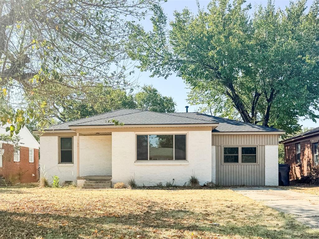 Welcome to this inviting Oklahoma City home featuring a bright, neutral interior, a comfortable functional layout, and tasteful updates completed this summer. The home is in great overall condition, with hardwood flooring adding warmth to the spacious living area and an updated kitchen featuring shaker-style cabinetry, solid-surface countertops, stainless-steel appliances, recessed lighting, and durable wood-look tile. Updated bath spaces include a tiled walk-in shower with built-in niche, while the dedicated laundry room adds everyday convenience. Major improvements also include a roof that is less than one year old, offering added peace of mind for the next owner. Outside, the painted-brick exterior, mature shade trees, and generously sized backyard provide plenty of room for outdoor living, gardening, or play. Conveniently located near shopping, dining, and major roadways. Stove, refrigerator, and dishwasher will transfer with the property. TVs, TV mounts, washer, and dryer will not remain.