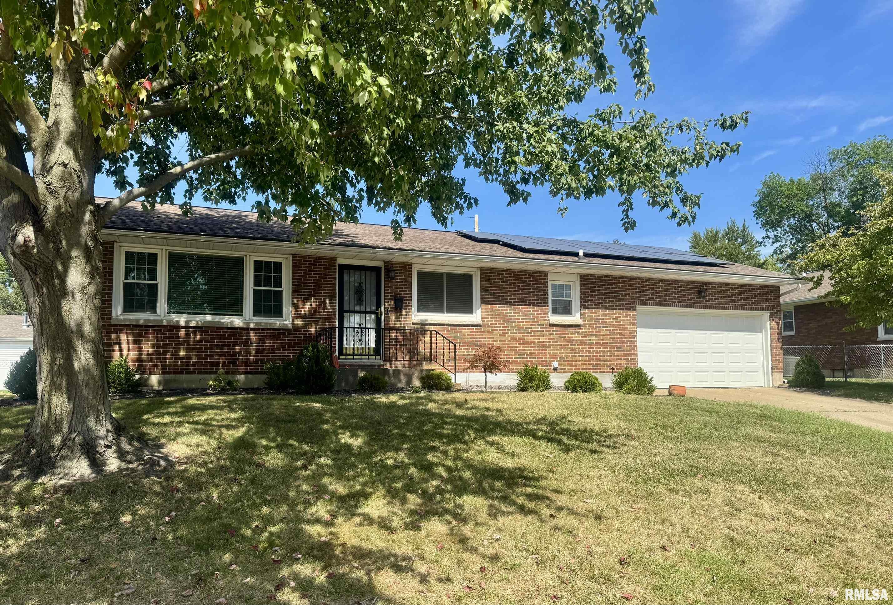 Nicely updated brick ranch home located in a desirable and central location.  Roof was new in 2019.  Plumbing was updated in 2020. Central air coil was replaced in 2021. All bedrooms are spacious and located on the main level. Backyard is fenced. Basement consists of a poured foundation and can be finished to add more living space for entertaining or just spreading out. Solar panels can be paid off at closing or new buyer can take over the remaining lease.