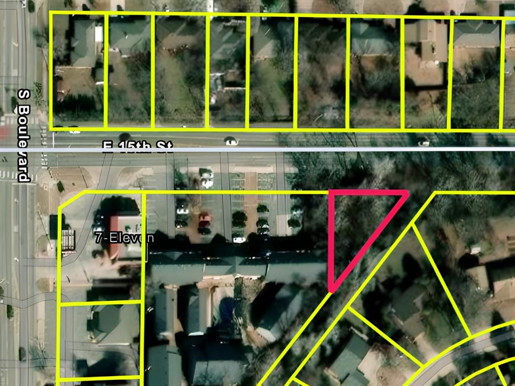 Commercial parcel offering excellent frontage along 15th Street in Edmond with strong visibility in an expanding commercial area. Conveniently located near schools, retail, and major traffic corridors, this property presents an opportunity for a variety of commercial uses such as food trucks, temporary vendors, advertising displays, or supplemental parking, subject to City of Edmond approval. The site is located within the Regulatory Floodplain and includes a 20-foot Drainage and Utility Easement along 15th Street. Any future improvements or permanent structures must be approved by the City of Edmond and comply with all applicable floodplain, drainage, and development standards. Buyers are encouraged to verify zoning, allowable uses, and development requirements with the City prior to purchase.