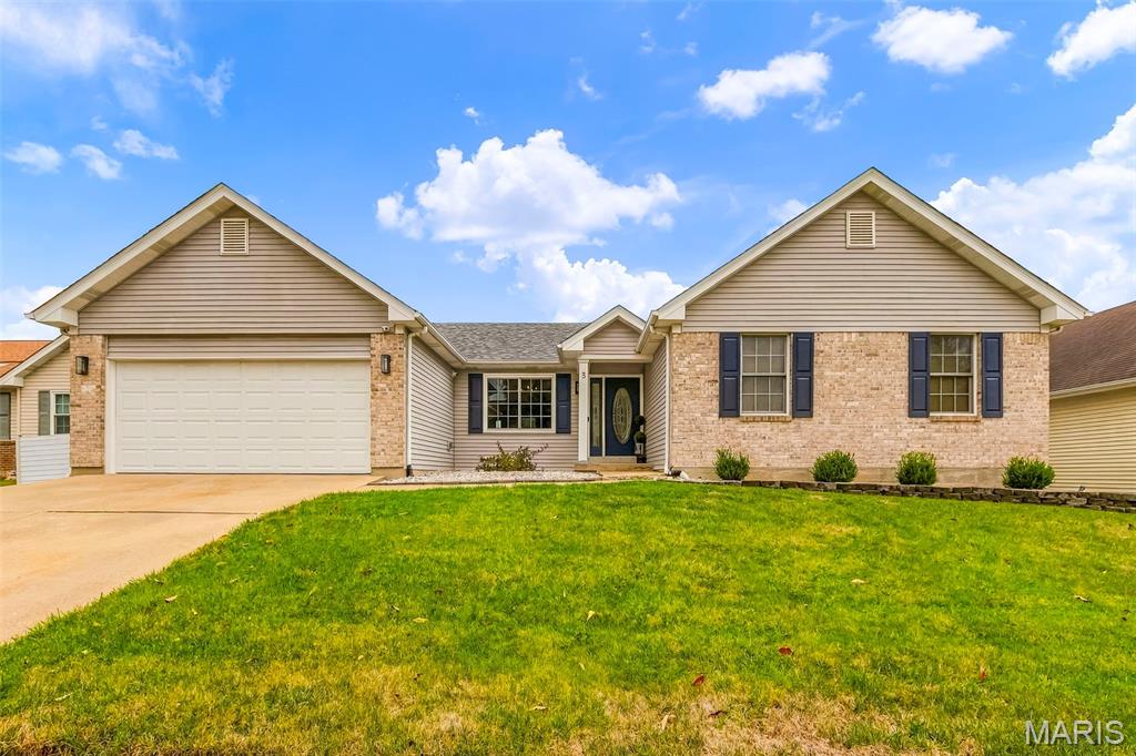Beautifully updated 4-bedroom, 3-bath walkout ranch in the sought-after Richmond subdivision! Featuring LVP flooring throughout the main level, modern finishes and a spacious, inviting layout, this home offers the perfect blend of style and functionality. The updated kitchen boasts quartz countertops, stainless steel appliances, soft-close cabinetry and stylish hardware. The primary suite features a walk-in closet and private bath with double-sink vanity, separate tub and shower. Updated bathrooms, matte black fixtures and hardware throughout, and convenient main-floor laundry complete the main level.The finished walkout lower level offers exceptional additional living space with a spacious family room, wet bar, fourth bedroom and full bathroom—perfect for entertaining or hosting guests. Step outside to enjoy the expansive composite deck with low-maintenance PVC railings, large patio and fully fenced, level backyard, offering plenty of room to relax, entertain or play.Major improvements include a newer roof, furnace and water heater, all replaced within the last five years. Complete with a 2-car garage and conveniently located in St. Peters within the Ft. Zumwalt School District, this move-in-ready home offers beautifully updated living spaces, fantastic outdoor amenities and peace of mind with significant recent improvements!