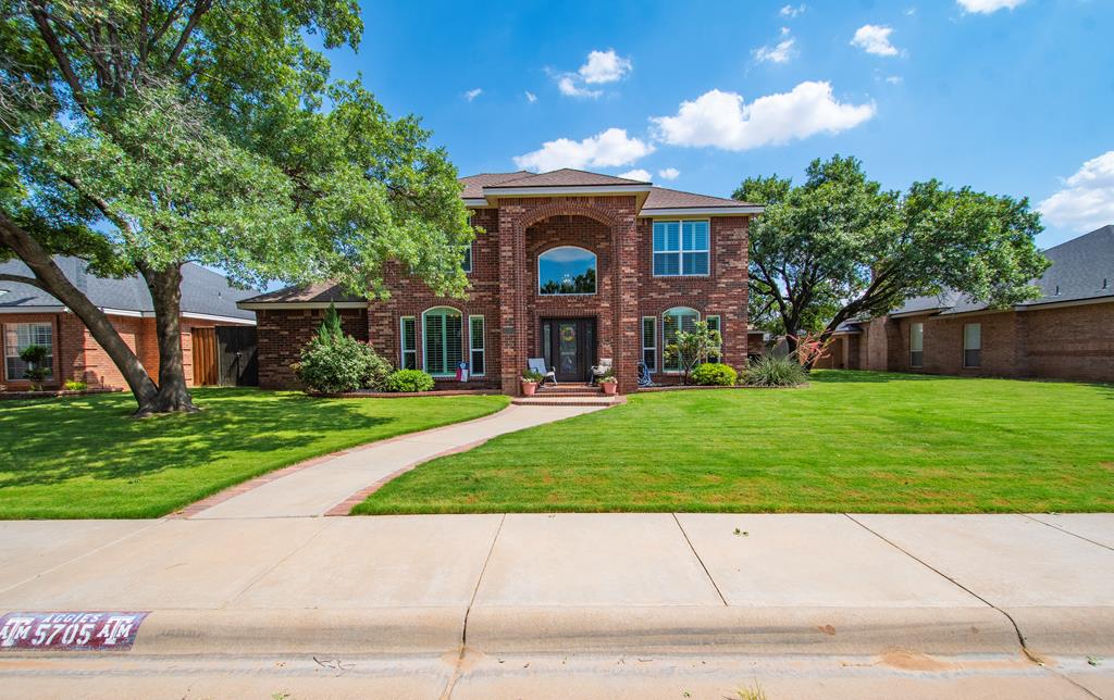 Stately 2 story with 4bdrms, 3 baths, and a POOL on desirable cul-de-sac in the heart of Grassland! Beautifully updated kitchen open to the den and breakfast area. The perfect gathering space with tons of lights and backyard views! The primary suite and 1 bdrm are down w/ 2 bdrms, 1, bath and a big game room upstairs! Large primary with great bath and huge closet! Flex/dining space has been transformed into a functional homeschool area with custom built-ins but can easily be whatever you need it to be! Good sized lot w/ great pool!! This one is warm, inviting, comfortable and ready to enjoy!