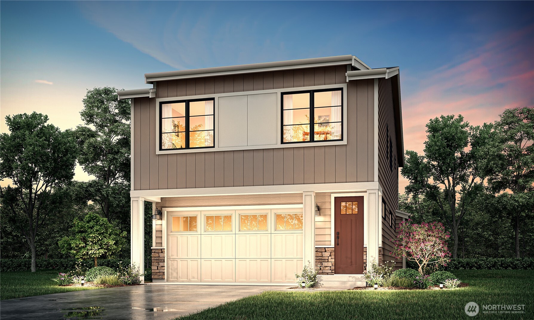 Harbour Homes presents Coyote Ridge, a stunning community of 27 modern farmhouse-style homes in Bothell’s North Creek area. Served by the Edmonds School District and centrally located near Alderwood shopping, Mill Creek Town Center, and easy access to I-5 and I-405. Plan 1907 offers 4 bedrooms and 2.5 baths, featuring quartz slab counters, wide plank flooring, white cabinetry, and smart home tech including EV charger pre-wire, heat pump, and keyless entry. Lot 09, Elevation B, is north-facing and scheduled for mid-February 2026 move-in. Site Registration Policy applies. No minors allowed in homes under construction.