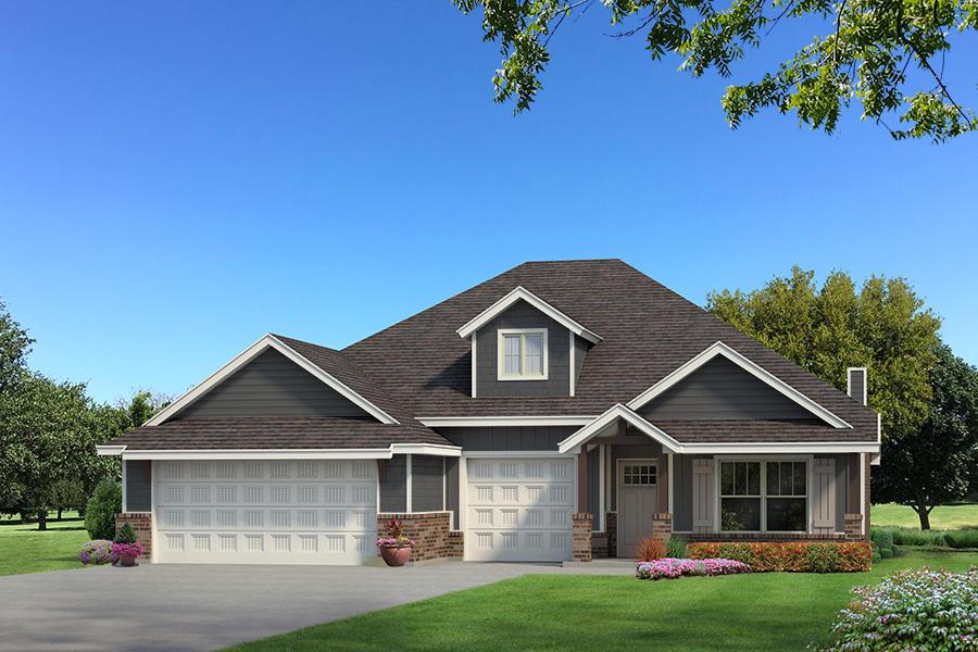 This Shiloh Half Bath floor plan includes 2,295 sqft of total living space, which features 2,000 sqft of indoor living and 295 sqft of outdoor living. This new home presents 4 bedrooms, 2 full baths, a powder room, 2 covered patios, a utility room, and a 3-car garage with carriage doors and an in-ground storm shelter installed. The great room boasts a well-crafted coffered ceiling with a ceiling fan and crown molding, wood-look tile, rocker switches throughout, two 7’ windows, and Cat6 wiring. The stunning kitchen spotlights custom-built cabinets to the ceiling with cabinet hardware throughout, stainless steel appliances, exclusive pendant lighting, a kitchen island with a trash can pullout installed, 3 CM countertops, modern tile backsplash, and a corn walk-in pantry. The primary suite hosts a sloped ceiling with a ceiling fan, windows, a cozy carpet finish, and two walk-in closets. The primary bath features separate vanities with 3 CM countertops and framed mirrors, a free-standing tub, tile flooring, and a European walk-in shower. The covered outdoor living area supports a wood-burning fireplace, a gas line, and a TV hookup. Other amenities include a tankless water heater, R-44 insulation, a whole home air purification system, and more!
