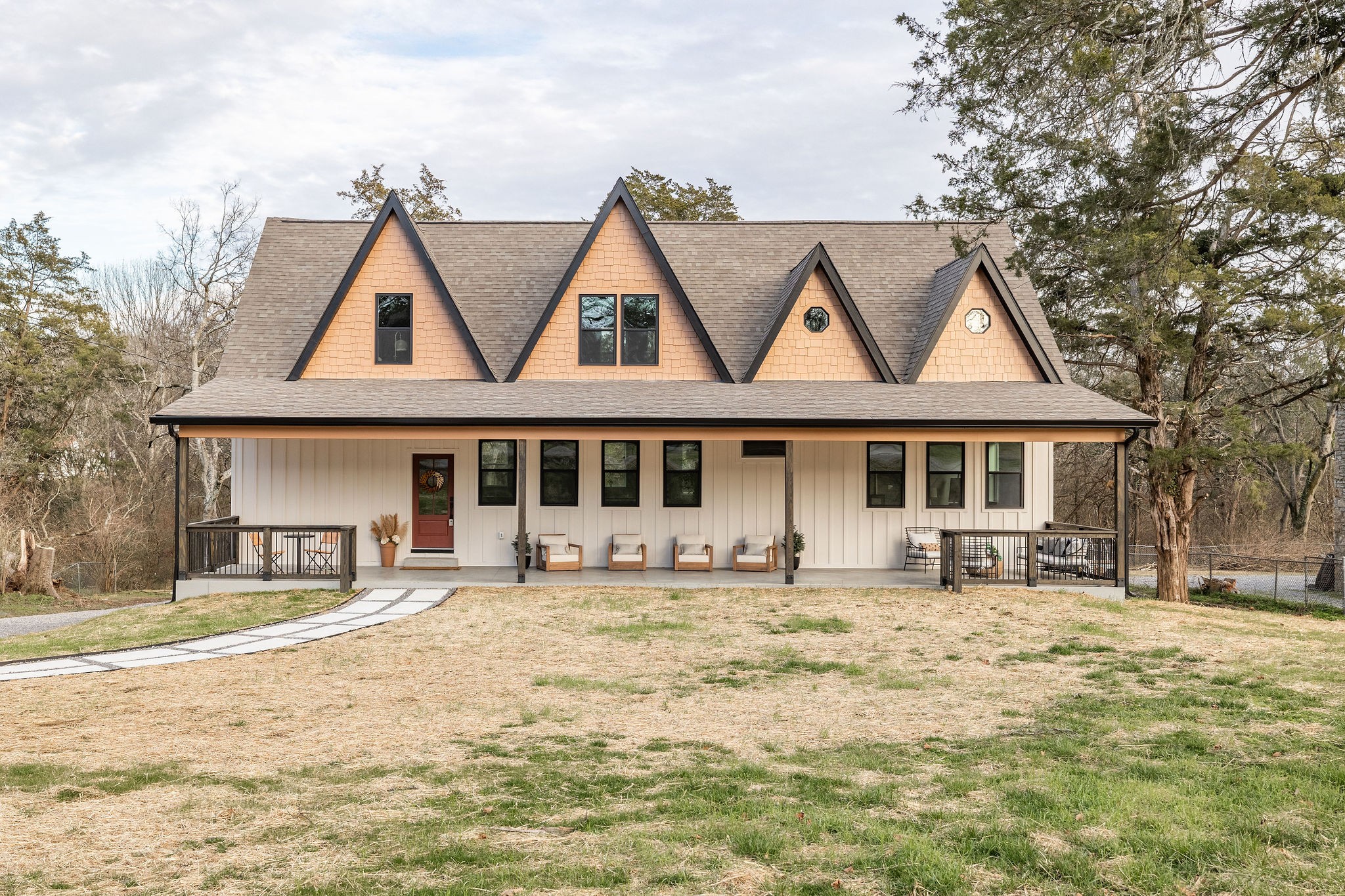 An immaculate OneToCrew design and build on a coveted street and pocket of Neelys Bend. 0% down, no PMI option available, with no income restrictions. Built from the foundation up, this home can be your sanctuary, multi-generational compound, or owner-occupied short term rental. The open living area and kitchen allow for easy entertaining, featuring a large island perfect for congregating and ample storage, stainless steel appliances, floor to ceiling cabinets, and easy access to al fresco dining on the deck. The secondary bedrooms share the soaring ceilings on this floor and custom built closets. Extra living space can be found downstairs, with a large den and media area that walks out to the backyard. An additional two secondary bedrooms, bathroom, and laundry room allow this floor to potentially serve as a suite that can be easily closed off from the first floor and plumbing access to add an additional kitchen. The showstopper is the primary suite that encompasses the entire second floor, finished with cathedral ceilings, natural light, soaking tub, double shower, and matching double closets. Off of the bedroom is a flex room that can serve as an office, nursery, or yoga room. Namaste. Finish your workout and step across the hall to the private primary laundry, complete with a half bath. All of this, tucked on the magical river neighborhood on the bend. With almost an acre of green space, creek, and soaring old growth trees, this is the craftsman meets farmhouse you have been waiting on, just in time for the spring buds to grace the view outside your new soaking tub.