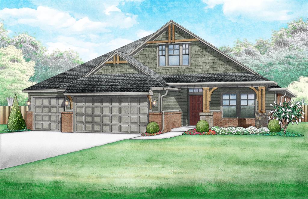 Situated on a desirable corner lot, this stunning craftsman-style home includes a three-car garage and an inviting, light-filled entryway. The open design provides easy access to the mudroom, kitchen, and study, creating a seamless flow throughout the home.The gourmet kitchen features an oversized island with generous seating, quartz countertops, custom double-stacked cabinetry, and built-in appliances including a gas range, perfect for both cooking and entertaining. In the living room, a cathedral ceiling with a striking wooden beam, eight tall stacked windows, and a beautiful fireplace combine to create a bright, welcoming space. Durable hard-surface flooring adds both style and longevity.The spacious primary suite is a true retreat, featuring dual quartz vanities, a freestanding tub, a large tiled shower with a frameless glass door, and an impressive walk-in closet with seasonal storage and convenient access to the laundry room.Energy efficiency is guaranteed through our partnership with Environments for Living, ensuring predictable heating and cooling costs with potential reimbursement if usage exceeds expectations. With our Your Way incentive, you can enhance your home with options like a storm shelter, full home blinds, or apply the credit toward closing costs or interest rate buy-downs.Native Plains offers a quiet country feel and features walking trails, fishing from the dock at the stocked pond, and a unique playground. The convenient location is a quick drive to I-35 and just minutes to downtown Oklahoma City.Included features:*Peace-of- mind warranties*10-year structural warranty*Guaranteed heating and cooling usage on most Ideal Homes*Fully landscaped front & backyard*Full Guttering*Fully fenced backyard.Floorplan may differ slightly from completed home.