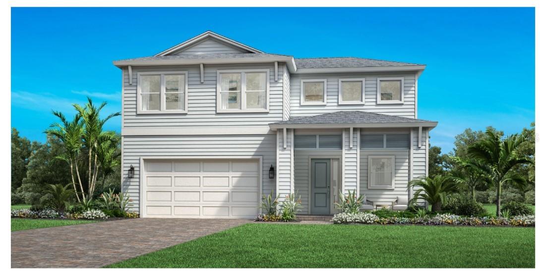 Under Construction. Come tour this Toll Brothers Community, Available to move into in 45 days, The Edgeport's expansive covered porch and stunning two-story foyer reveal the gigantic great room, bright casual dining area, and desirable covered lanai beyond. The well-designed kitchen is complete with a large center island with breakfast bar, plenty of counter and cabinet space, and ample pantry. The luxurious primary bedroom suite is highlighted by a huge walk-in closet and spa-like primary bath with dual-sink vanity, large luxe shower, and private water closet. Secondary bedrooms feature roomy closets and shared full hall bath with dual-sink vanity, and are central to a generous loft. Additional highlights include a secluded first floor bedroom with closet and shared full hall bath, thoughtful workspace, convenient everyday entry, centrally located laundry, and additional storage.