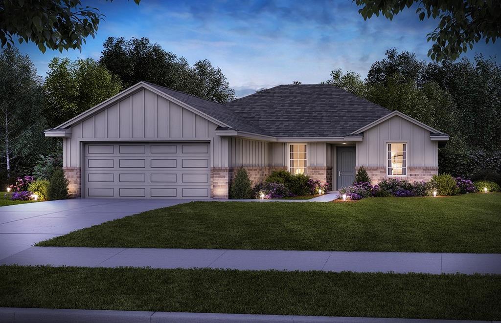 Located in the desirable Eagle Cliff West community in Norman, this new construction home offers a prime location just minutes from the University of Oklahoma, Lake Thunderbird, Sooner Mall, I-35, and a wide variety of dining and shopping. The neighborhood features a community playground and an established residential setting.The Rosemary floor plan from the Village Collection offers a smart, functional layout with a dedicated study, an open-concept living, dining, and kitchen area, and a private primary suite with a spacious walk-in closet. The design balances everyday practicality with comfortable living spaces ideal for a variety of needs.Interior finishes include wood-look tile flooring throughout the main living areas. The kitchen is thoughtfully designed with quartz countertops, a tiled backsplash, soft-close cabinetry, a large pantry, and a stainless steel Samsung appliance package featuring a Wi-Fi-enabled gas range.Built with energy efficiency in mind, this home includes a 96% efficient tankless water heater, Low-E tilt-in vinyl windows with argon gas, R-44 attic insulation, R-15 wall insulation, radiant barrier roof decking, and LED lighting. Each home is independently tested twice for a certified HERS Index rating, helping ensure long-term efficiency and performance.Additional construction features include Tyvek® HomeWrap, a reinforced engineered foundation, 130 MPH-rated shingles with Scotchgard™, and R-8 insulated ductwork. The finished two-car garage includes painted walls and trim, attic access, and is pre-wired for a garage door opener.Backed by multiple warranties, including a 10-year structural warranty, the Rosemary offers a combination of quality construction, energy efficiency, and thoughtful design in a growing Norman community.