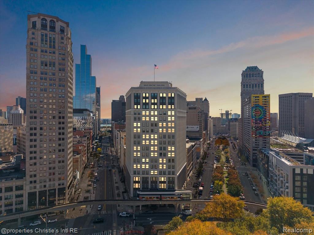 The Residences at Hotel David Whitney: an unparalleled lifestyle, where classic elegance meets contemporary, sophisticated living! This corner 2 bedroom residence at 1273 sqft features light-filled windows with North & West-facing views overlooking Washington Blvd, Park Avenue & towards Comerica Park. 79 condominium units: Choose from 1,2,&3 bedroom floorpans w/ additional potential opportunities to combine units. 2 upgrade packages available to choose from. Nestled in the heart of the Grand Circus Park historic district, this architectural masterpiece offers more than a home—it provides a true hotel experience with a distinct residential feel. Drawing inspiration from the building's stunning Neo-Renaissance style. The design incorporates rich materiality & interesting touches, reflecting the sophistication of a seasoned world traveler. Own a piece of Detroit's gilded past, meticulously re-imagined with impeccable residential style & service for today's discerning resident. Bespoke Urban Living—allowing you to create a truly urban retreat. Your exclusive Residence is a timeless sanctuary amidst the streets of Downtown Detroit. As a resident, you'll enjoy a curated selection of amenities that elevate daily life. Unwind in the Lobby Bar in the Library, featuring the tranquil ambiance of live piano music & the warmth of a roaring fireplace. Treat yourself to exquisite dining experiences at Presley’s Kitchen & Bar, offering delightful farm-to-table cuisine & an extensive beer and wine list. 24-hour access to a well-equipped fitness center. The David Whitney offers spectacular views & an unbeatable location central to the city's best. Enjoy the excitement of all of Detroit's major sports & entertainment venues just steps away. Direct access to the Detroit People Mover (Grand Circus Park station). Immediate access to the Q-Line streetcar. Own your timeless, sophisticated & perfectly suited space in this true neighborhood gem.