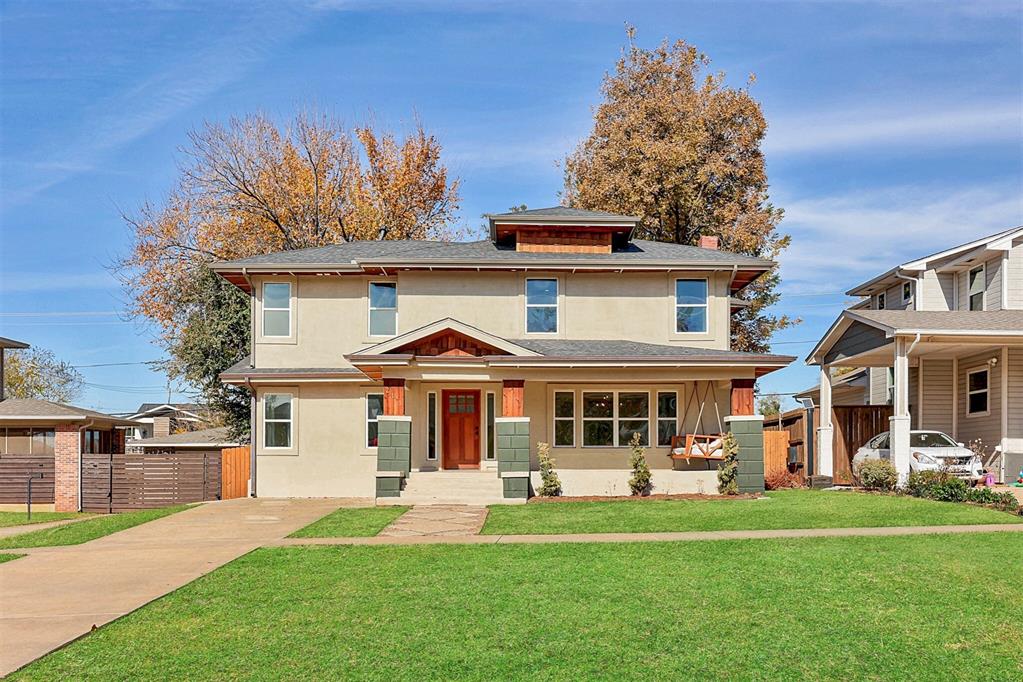 This beautifully reimagined home blends modern updates with classic character in all the right ways. From the moment you step inside, it’s clear no detail was spared. Designer lighting, artisan tile work, upgraded cabinet hardware, and elegant chandeliers in the dining room and primary suite set a tone of understated luxury throughout.Start your mornings on the cozy porch swing beneath the covered front porch. Enjoy a living space bathed in natural light, through updated windows. The kitchen features a striking backsplash, quartz counters, and modern, stainless steel appliances. A built-in wine fridge in the dining room is the perfect detail for entertaining or winding down. Flexible rooms offer options for a home office, guest suite, or reading retreat.Upstairs, the primary suite offers a spa-like experience with a custom walk in closet, soaking tub, and walk in shower, while additional bonus areas upstairs and down provide even more space to relax or work from home. With laundry on both floors, convenience is built into every corner. A basement provides extra storage and shelter during severe weather.The property was recently appraised at $843,000, offering a rare opportunity for instant equity! Owner financing is available. With a new roof in 2023 and thoughtfully chosen upgrades throughout, this is a home that’s as practical as it is beautiful.Schedule your private showing today and experience craftsmanship, comfort, and flexibility all in one exceptional home.