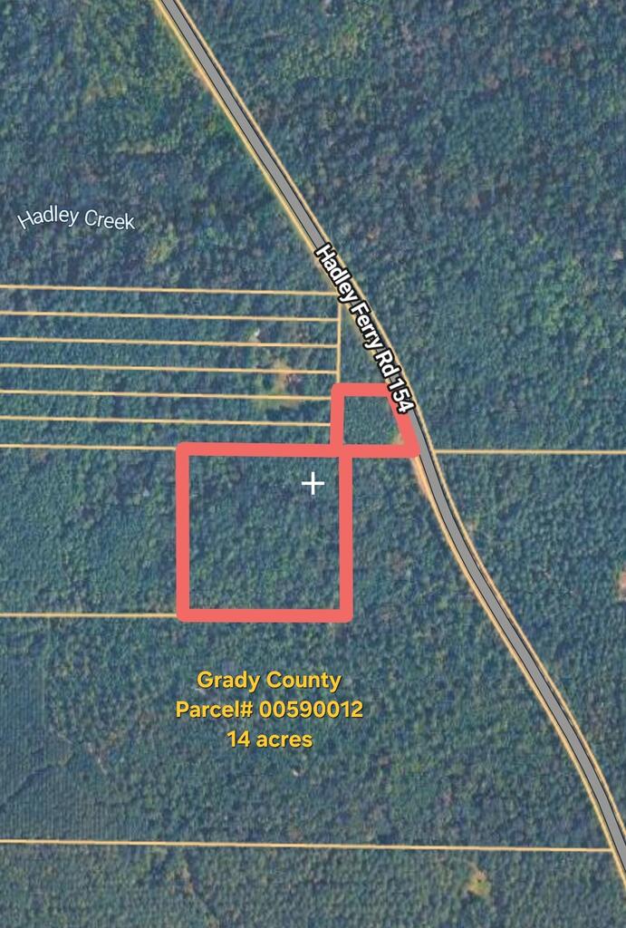 Escape to 14 acres of established Grady County, Georgia timberland with road frontage on Hadley Ferry Rd (Parcel ID 00590012, Land Lot 381 / Land District 18). This is the home place of Jackie Robinson which includes a historical market. This tract is enrolled in a Conservation Use covenant, keeping annual carrying costs low while the timber continues to grow in value — a smart hold for the long-term investor, hunter, or outdoor enthusiast looking for a private recreational retreat. Whether you're after a weekend hunting camp, a spot to run dogs and ATVs, or simply a low-maintenance land investment with favorable tax treatment, this parcel offers privacy and space in a quiet corner of South Georgia. Rural, wooded, and free of any existing structures, it's a blank canvas for recreational use as-is. Elevated, dry, gently sloped wooded land with road frontage on Hadley Ferry Rd and zero flood exposure. Neighboring address to pinpoint location is 6106 Hadley Ferry Rd.
