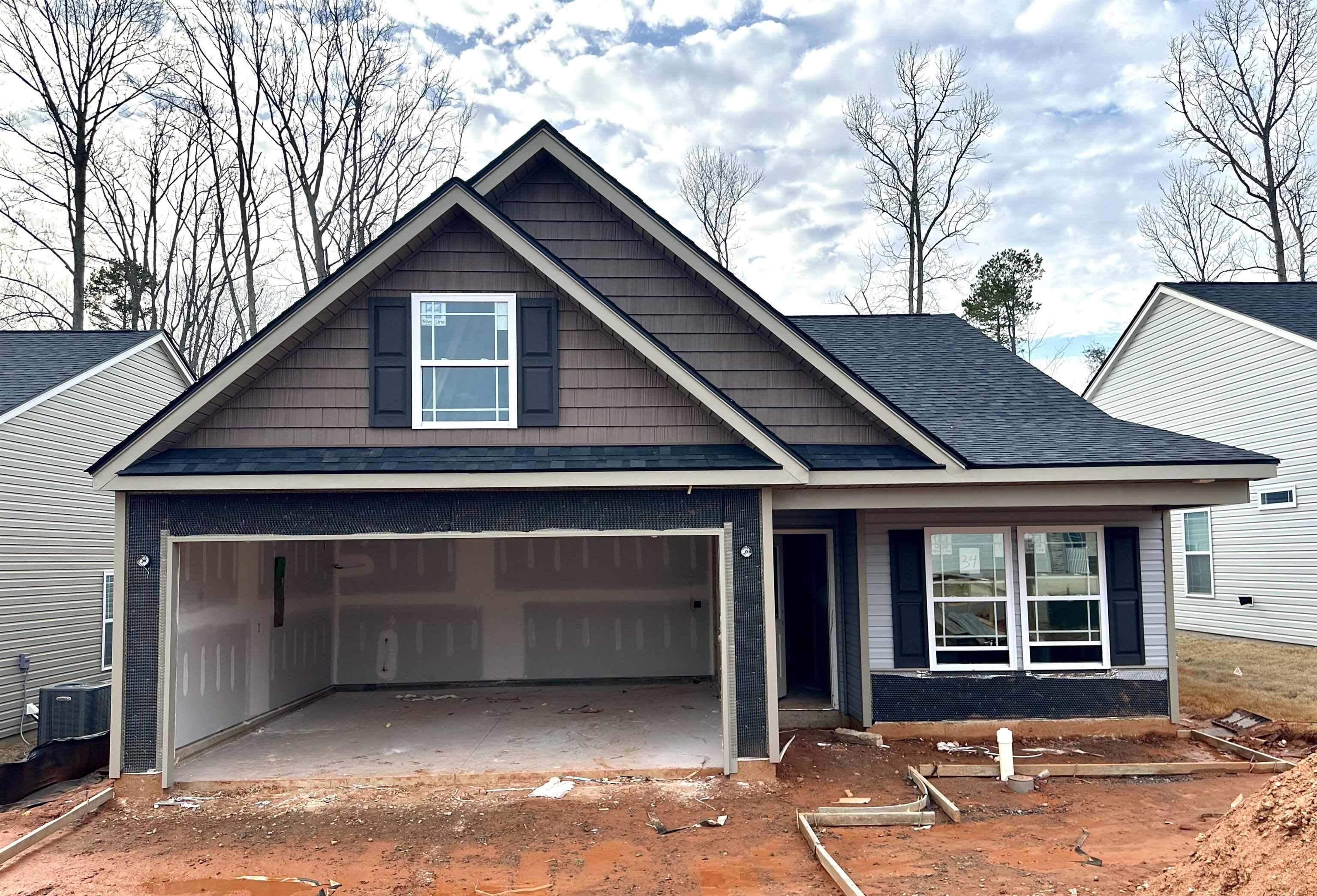 The BISHOP plan (Lot 34) has a spacious open living area and study. Granite countertops, crown molding with rope lighting, and many more features included. Master bath upgrade to include double vanity and garden tub in addition to walk-in shower.  12' X 12' Covered patio overlooks the private yard.  30-year architectural shingles, site-built construction, and a 10 year limited warranty are included to give you peace of mind.  Closing cost or upgrades incentives available when working with a preferred lender and attorney!!   *Virtual tour reflects same house plan, not exact house.