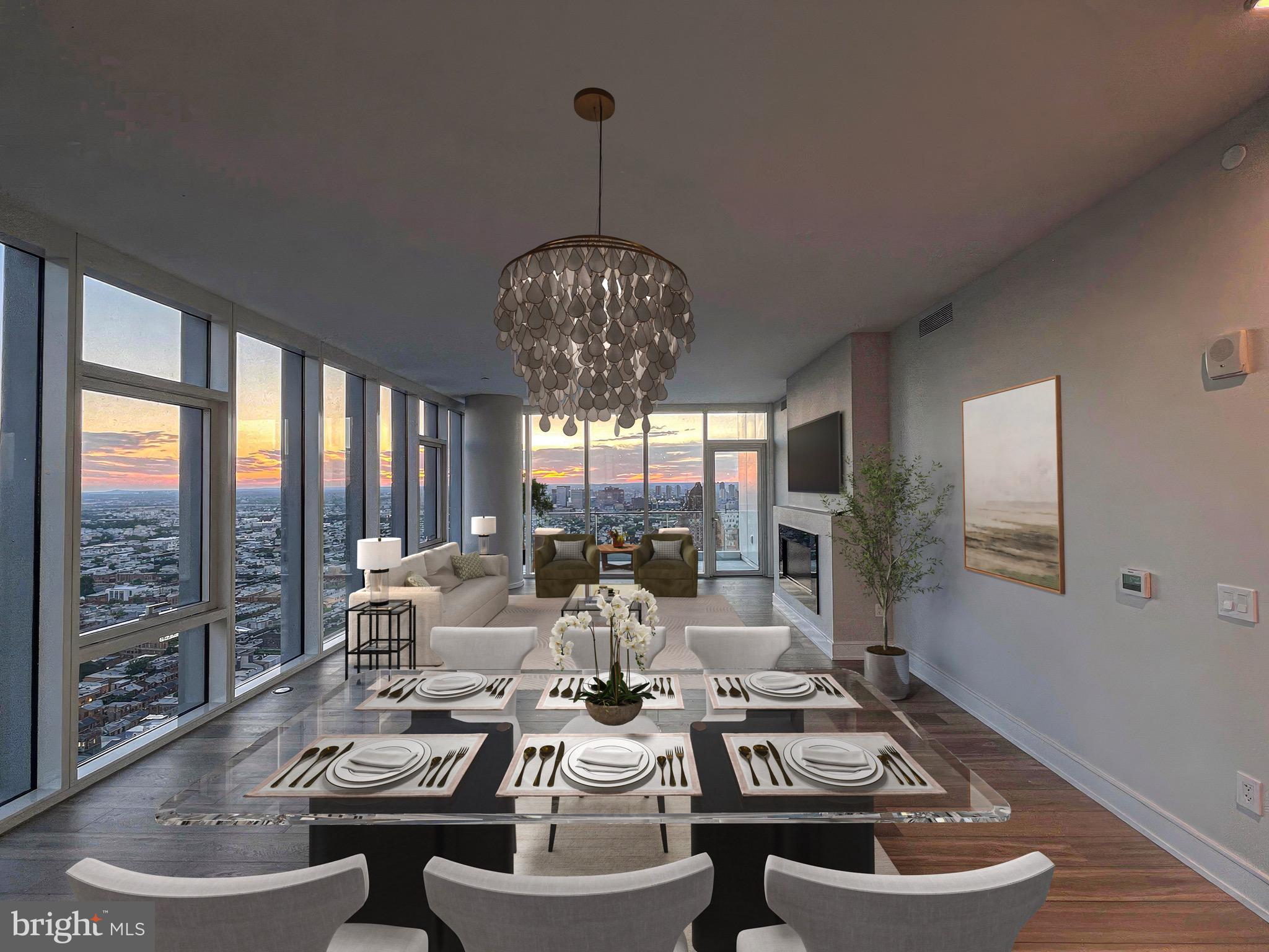 Exceptional Center City living awaits in this stunning 3-bedroom, 3.5-bath high-floor residence at Arthaus, Philadelphia’s premier new luxury condominium on the Avenue of the Arts. Spanning 3,726 square feet, this designer showplace features 10-foot ceilings, wide-plank oak floors, and walls of glass framing breathtaking views to the south, east, and west.The sun-splashed great room offers generous living and dining areas, a sleek gas fireplace, and a private west-facing terrace—perfect for sunset entertaining. The custom Poggenpohl kitchen impresses with Polar White Glass cabinetry, Golden Gate quartz countertops, a massive waterfall island, and Wolf, Sub-Zero, and Asko appliances. A large butler’s pantry makes entertaining effortless.The primary suite occupies its own wing, complete with a private balcony, two walk-in closets, a spacious den, and a spa-quality bathroom featuring a freestanding soaking tub, frameless glass shower, separate water closet, and floor-to-ceiling marble finishes. Two additional bedroom suites each include luxurious en suite baths and ample wardrobe space. A powder room, full laundry room, and a large bonus room complete the home’s exceptional layout.At Arthaus, enjoy over 36,000 square feet of resort-style amenities, including a 75-foot indoor pool and hot tub, fitness center, steam and sauna rooms, club lounge, conference space, library, rooftop greenhouse, outdoor dining terraces, grilling stations, dog run, and pet spa. Services include 24-hour concierge, valet and chauffeur service, and on-site management for true maintenance-free living.Located in the heart of Center City’s Avenue of the Arts, Arthaus offers easy access to Philadelphia’s finest dining, shopping, and cultural destinations, plus convenient transportation.Luxury, location, and lifestyle — Residence 3602 is turnkey perfection. Don’t wait!