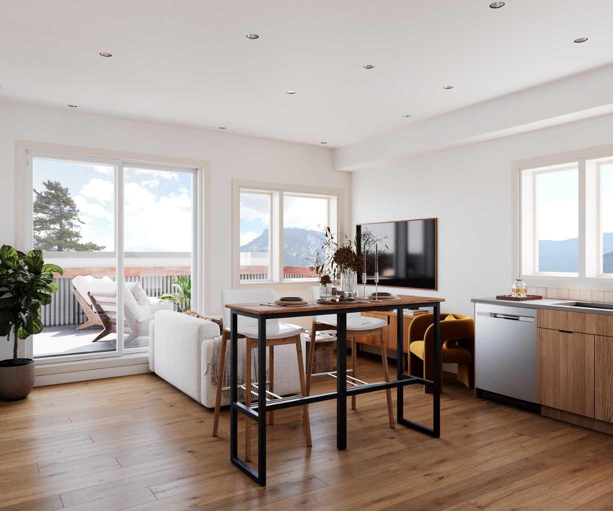 Located on a quiet street just minutes from downtown Banff’s cafés, restaurants, and everyday amenities, McHardy Residences introduces a rare opportunity to own a newly built RESIDENTIAL home designed for full-time mountain living (NO AIRBnB's). This 3-bedroom, 2-bath STAND-ALONE residence offers something incredibly hard to find with no neighbors on either side, creating exceptional privacy and quiet. Step outside onto a massive 247 ft patio the perfect place to unwind after a day out on the trails. Large triple pane windows frame fantastic mountain views, while the thoughtful layout blends comfort and function for those who call Banff home year-round. Set in a peaceful neighborhood yet close to the energy of downtown, this unique property delivers the lifestyle locals are looking for space, serenity, and a true connection to the mountains. Additional features include quartz countertops, stainless steel appliances, in suite laundry, vinyl flooring, and assigned storage lockers providing valuable space for all of your mountain gear.