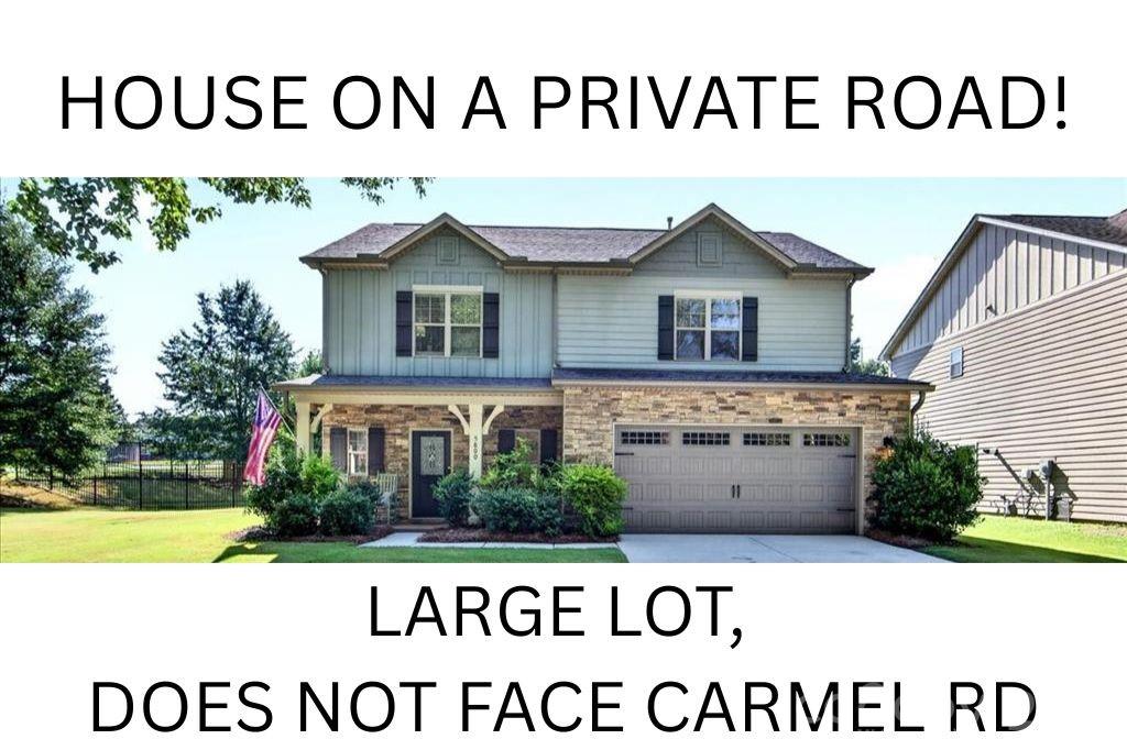 LOCATED ON A PRIVATE DRIVE, DOES NOT FACE CARMEL ROAD! Sellers love: privacy and very minimal road noise, newer construction with ample square footage and storage space, modern plan with first floor primary and high ceilings, and two-car garage. Freshly painted throughout, it offers a bright, refreshed interior, generous living spaces, and an ideal setting for both relaxing and entertaining. Featuring a highly desirable floor plan, the home includes a main-level primary suite, three additional bedrooms upstairs, and a versatile loft/flex space ideal for a second living area, home office, or playroom.The family room with gas fireplace creates an inviting gathering space, while the open kitchen showcases abundant cabinetry, granite countertops, stainless steel appliances, a gas range, subway tile backsplash, a walk-in pantry, and an adjoining dining area. Step outside to enjoy the large, private, fully fenced backyard complete with a covered porch. Ideally located between Quail Hollow and Pineville-Matthews Road, this corner-lot home offers added privacy while remaining just moments from shopping, dining, and entertainment. Combining an exceptional location, thoughtful layout, and generous outdoor living space, this move-in-ready home is a rare opportunity in one of South Charlotte's most convenient locations.