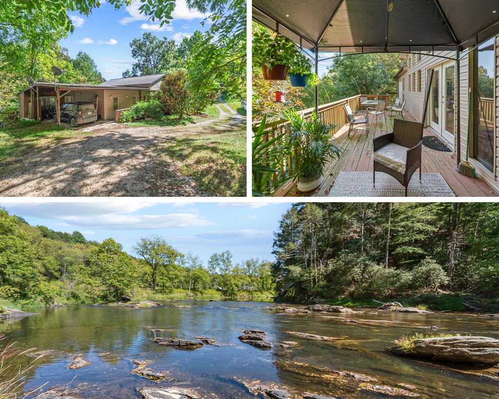 The riverfront property you've been waiting for! This 2-bedroom, 2-bathroom home on 8+ acres offers nearly 400 feet of frontage on the Little River. The vaulted great room is filled with light, and the owner's suite features a roll-in shower for accessibility. Enjoy river views from the sunroom, deck, or gazebo. The two-story garage with kitchenette and half bath is ideal for a workshop, studio, or guest space. While the home could benefit from cosmetic updates, the setting and possibilities are unmatched—garden, fish, camp, or simply relax by the river. Additional potential homesites if you like to build. Bring your vision and make this property your own!
