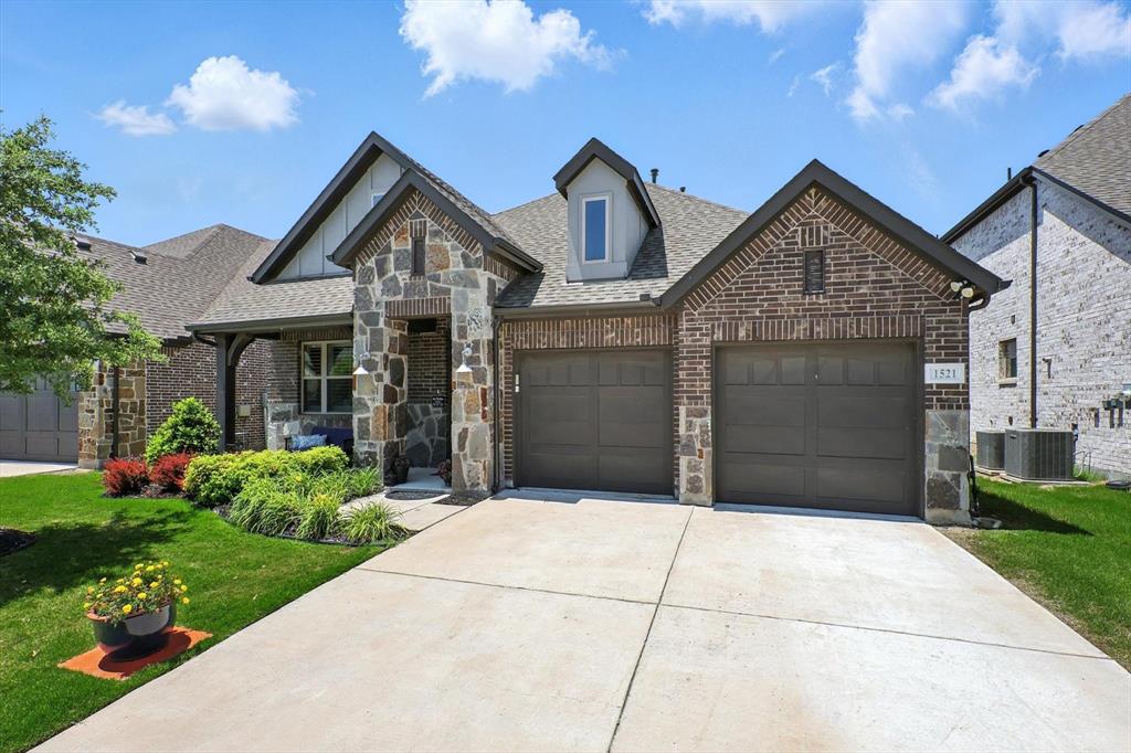 Welcome to this meticulously maintain single story home in Canyon Falls.  Flower Mound address, with Argyle ISD. Home features all the modern updates one could ask for.  Stacked brick accent wall in living room, granite counters with large island in kitchen, live edge open shelves in living room, decretive tile in bathrooms.  One you will not want to miss out on.  Backs up to greenbelt which leads to the community center.  Split bedrooms with 3 bedrooms, 2 full bathrooms, dining room, breakfast area, plus an office.