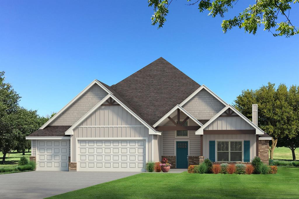 This Wesley Bonus Room floor plan includes 3,630 Sqft of total living space, which features 3,285 Sqft of indoor living space and 345 Sqft of outdoor living space. There is also a 590 Sqft, three-car garage with carriage doors and an in-ground storm shelter installed! This desirable home offers 5 bedrooms, 3 full bathrooms, covered patios, a custom-built 8' front door, a large bonus room, a powder room, and a utility room featuring a utility sink. The great room supports an immaculate cathedral ceiling with a crows feet detail and a ceiling fan, a luxurious 3-panel sliding door with a 4’ back patio extension, wood-look tile, rocker switches throughout, Cat6 wiring, eggshell paint, and a center gas fireplace surrounded by our exquisite stacked stone detail and flanked by built-in lower cabinets. The upscale kitchen boasts stunning pendant lighting, stainless steel appliances including double ovens and a 5-burner cooktop, 3 CM countertops, vogue tile backsplash, well-crafted cabinets to the ceiling with cabinet hardware throughout and under cabinet lighting, decorative end panels, a separate walk-in pantry, and a large center island that holds a roomy sink, a dishwasher, and a trash can pullout. The primary suite provides a sloped ceiling detail, a ceiling fan, a plush carpet finish, and windows. Attached is the main bath, which has a bat-winged vanity with framed mirrors, 3 CM countertops, a large European walk-in shower, a private water closet with an elongated toilet, a free-standing tub, and a HUGE walk-in closet! The covered outdoor living area welcomes a wood-burning fireplace, a gas line for your grill, and a handy TV hookup. Other included features for this elegant home include our healthy home technology, an air filtration system, a tankless water heater, double glazed vinyl low E windows with argon, R-44 and R-15 insulation, a fresh air ventilation system, and so much more!