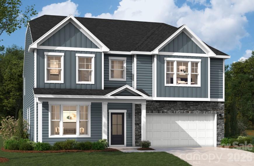 This beautifully upgraded 5-bedroom, 4-bath home combines style, space, and everyday comfort. The gourmet kitchen shines with white cabinetry, quartz countertops, gas cooking, stainless steel appliances, under-cabinet lighting, and designer finishes. Enjoy a cozy family room fireplace, private study with glass doors, flexible upstairs living space, and a spacious primary suite with tray ceiling and garden tub. A screened patio extends your living space outdoors, while smart-home features, faux wood blinds, and upgraded flooring add convenience throughout. Set in Indian Trail, enjoy a welcoming community setting with convenient access to everyday shopping, dining, and area destinations. Fall in love with style and book your appointment today with the Shiloh II!